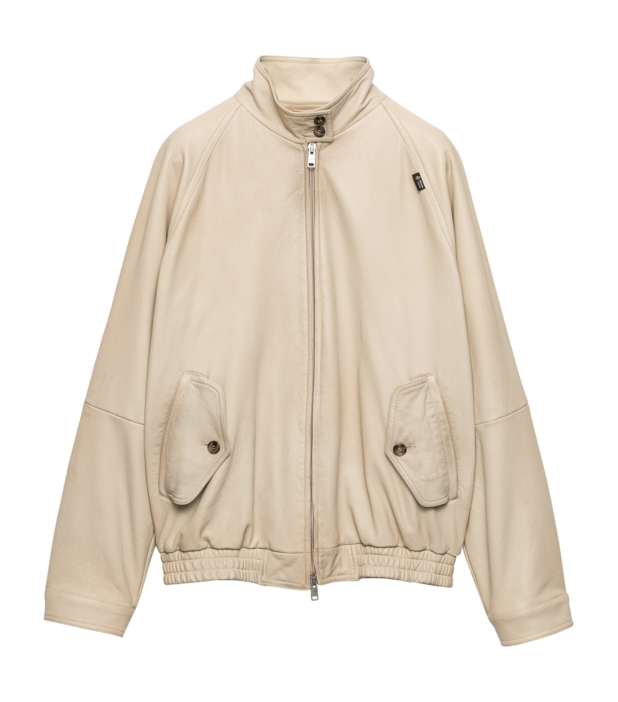 Prada Womens Nappa Leather Blouson Jacket Neutral Image 1