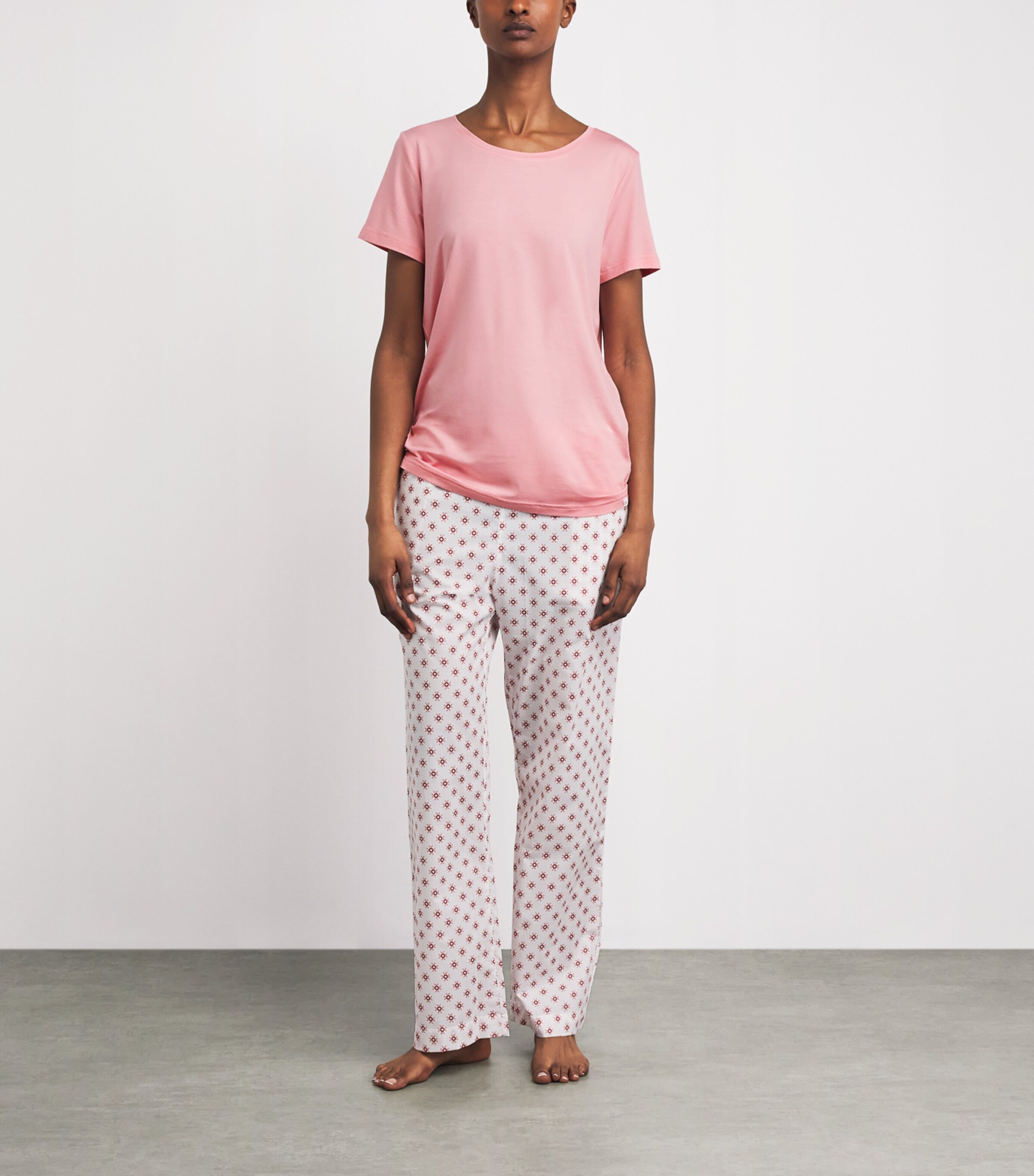 Derek Rose Womens Micro Modal Lara Pyjama Top Pink Image 2