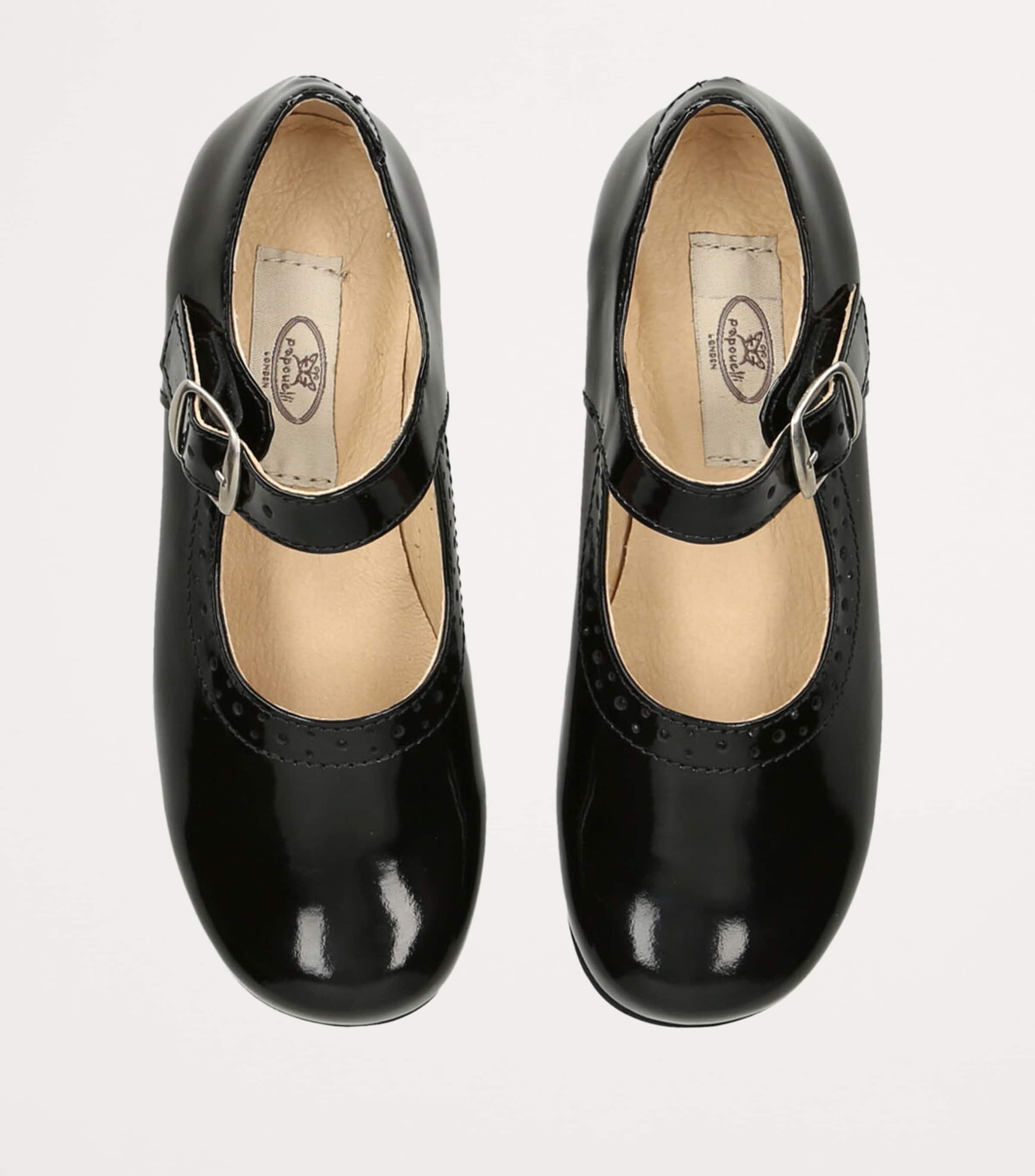 papouelli Leather Millie Mary Janes Black Image 4