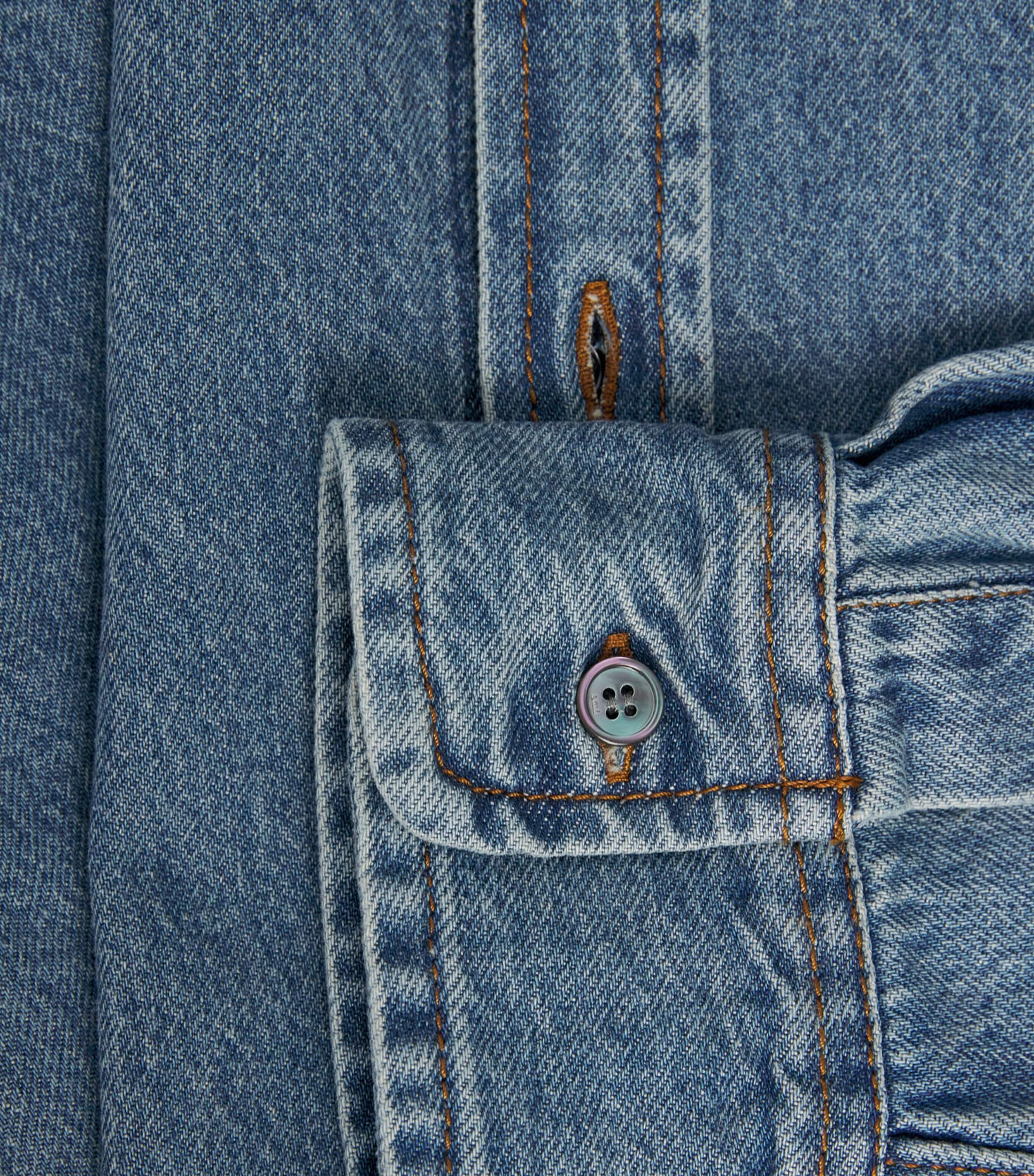 AMI Paris Womens Ami de Coeur Denim Shirt Bleu Used Image 6