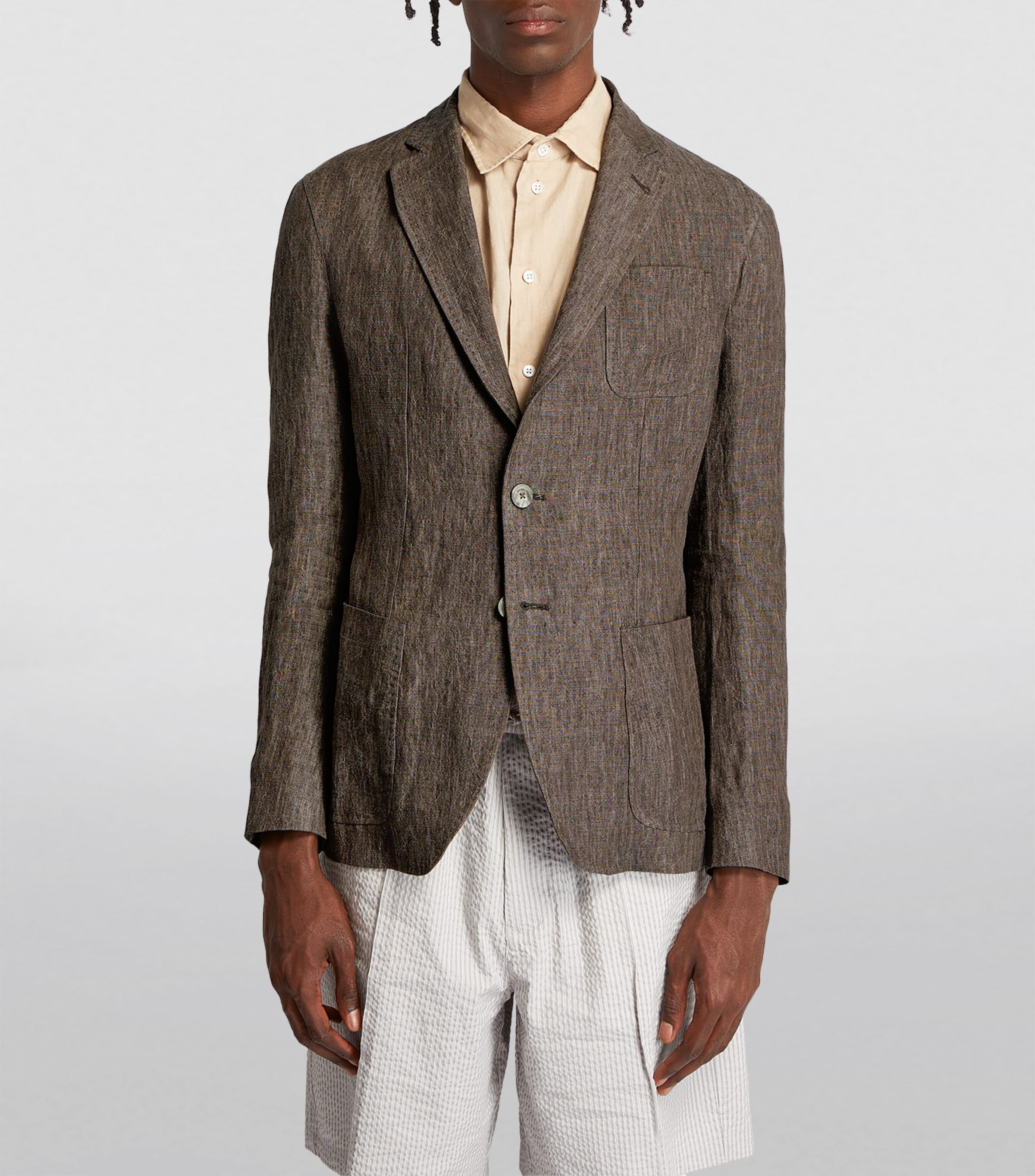 Linen Single-Breasted Blazer 444 Image 2