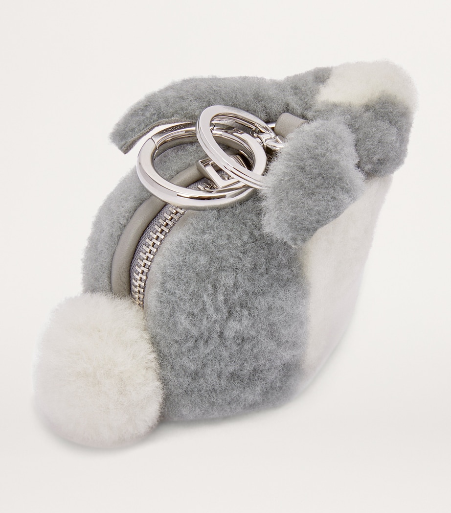 LOEWE Shearling Bunny Bag Charm Light Grey Image 3