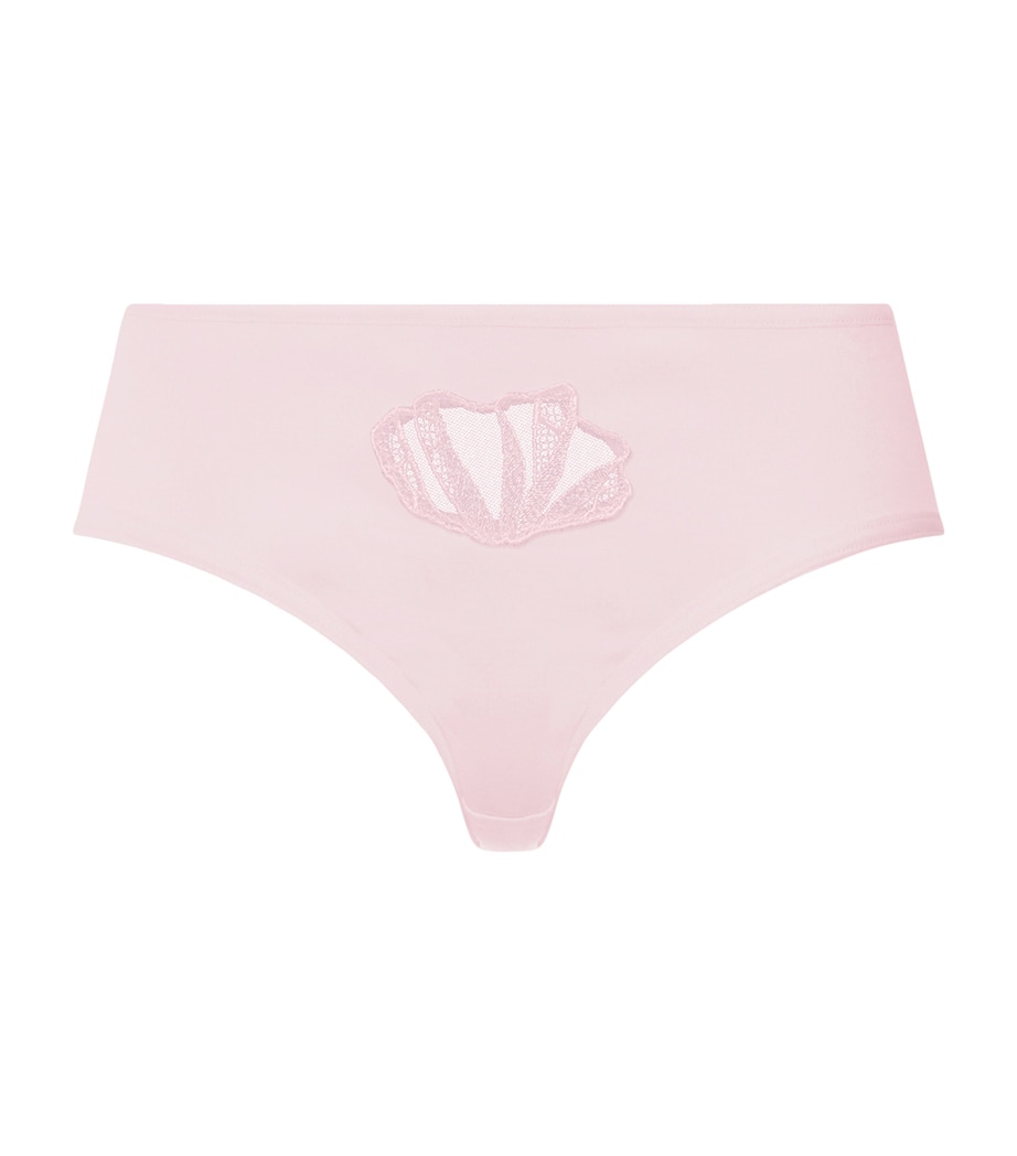 Hanro Womens Cotton Lace-Detail Rosaria Briefs Rose Bath Image 1