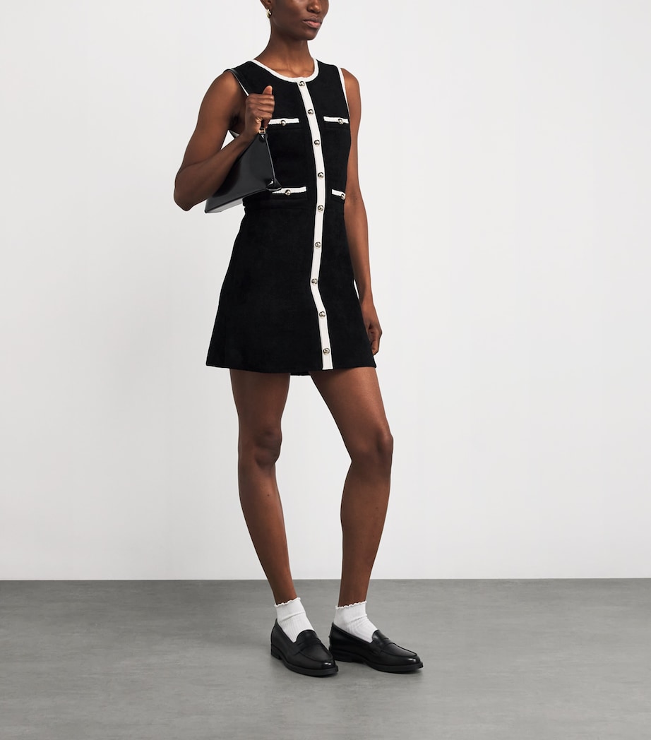 Velvet Knit Mini Dress BLACK Image 2