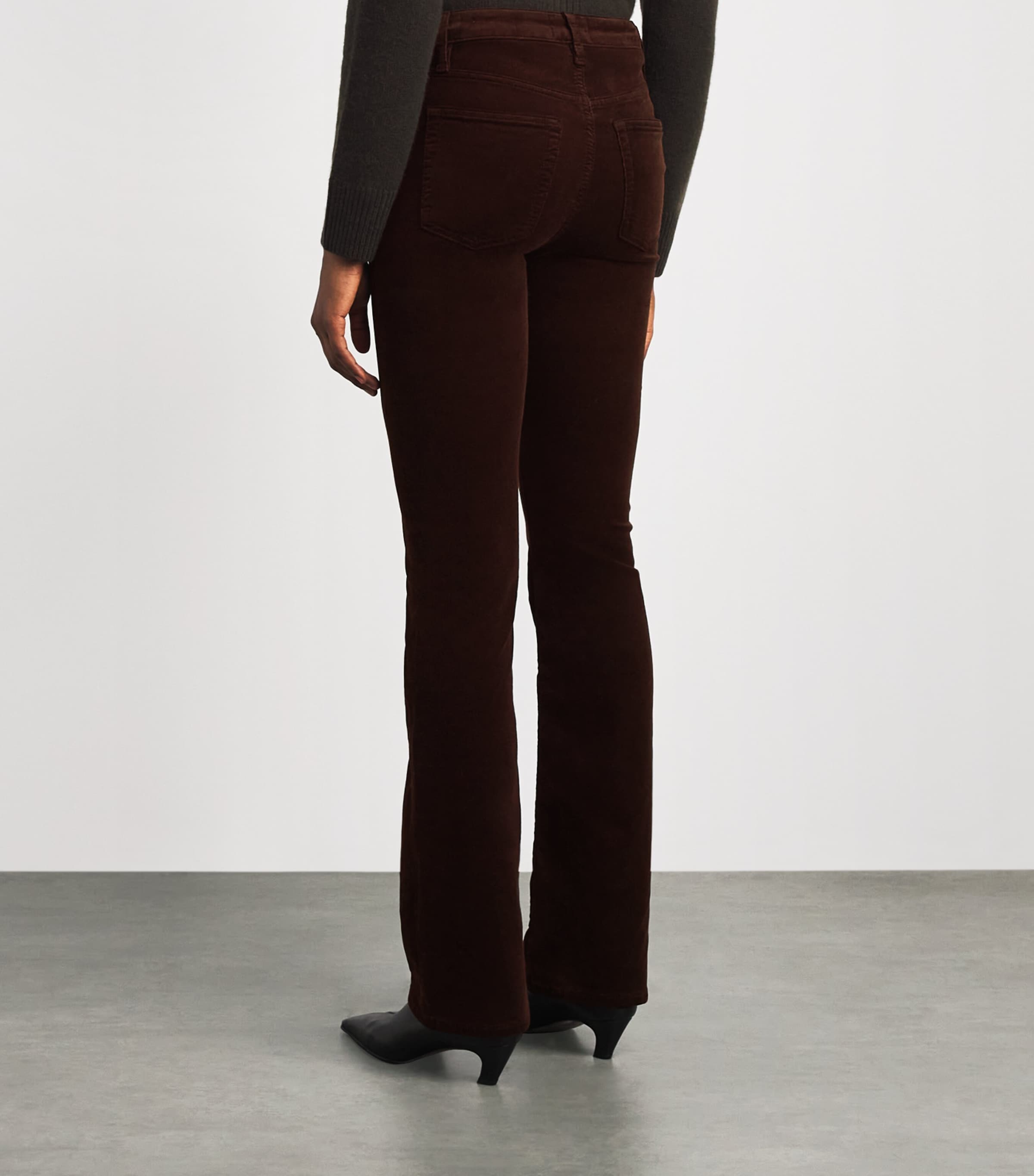 FRAME Womens The Corduroy Slim Reboot Trousers Espresso Image 5