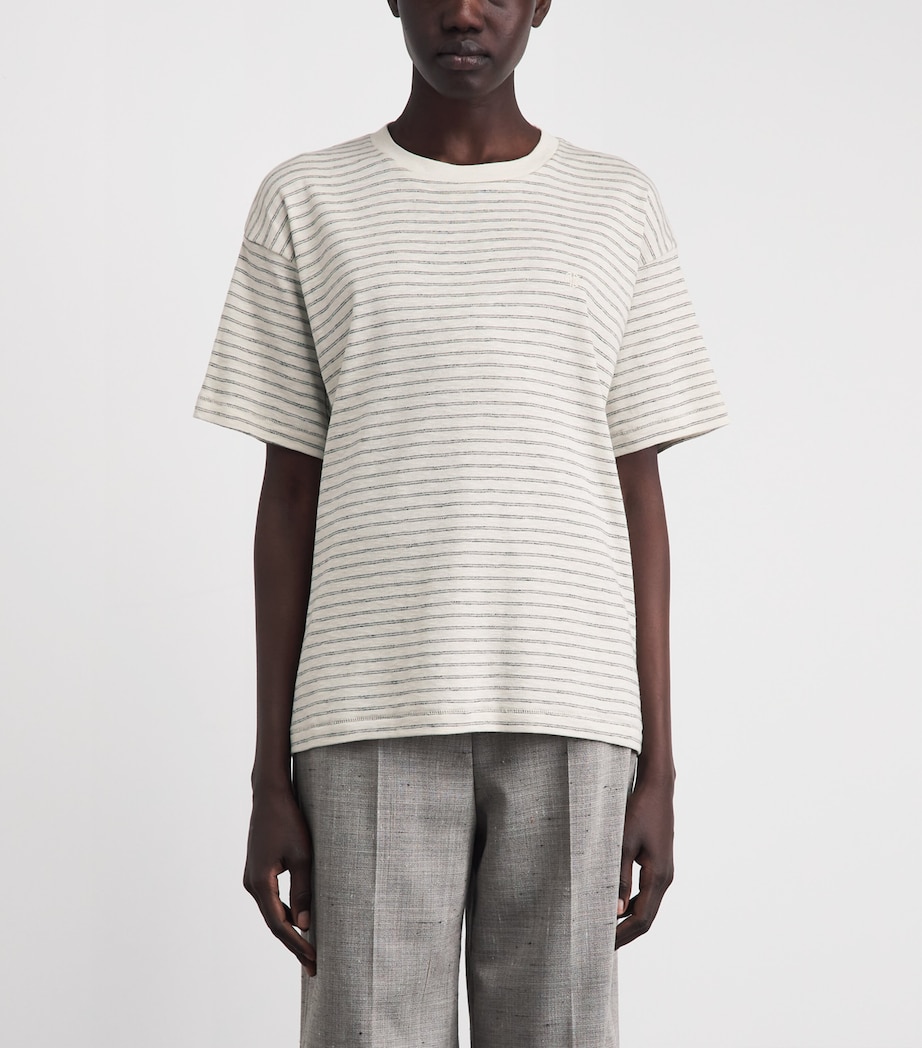ANINE BING Womens Stripe Cade T-Shirt Image 4