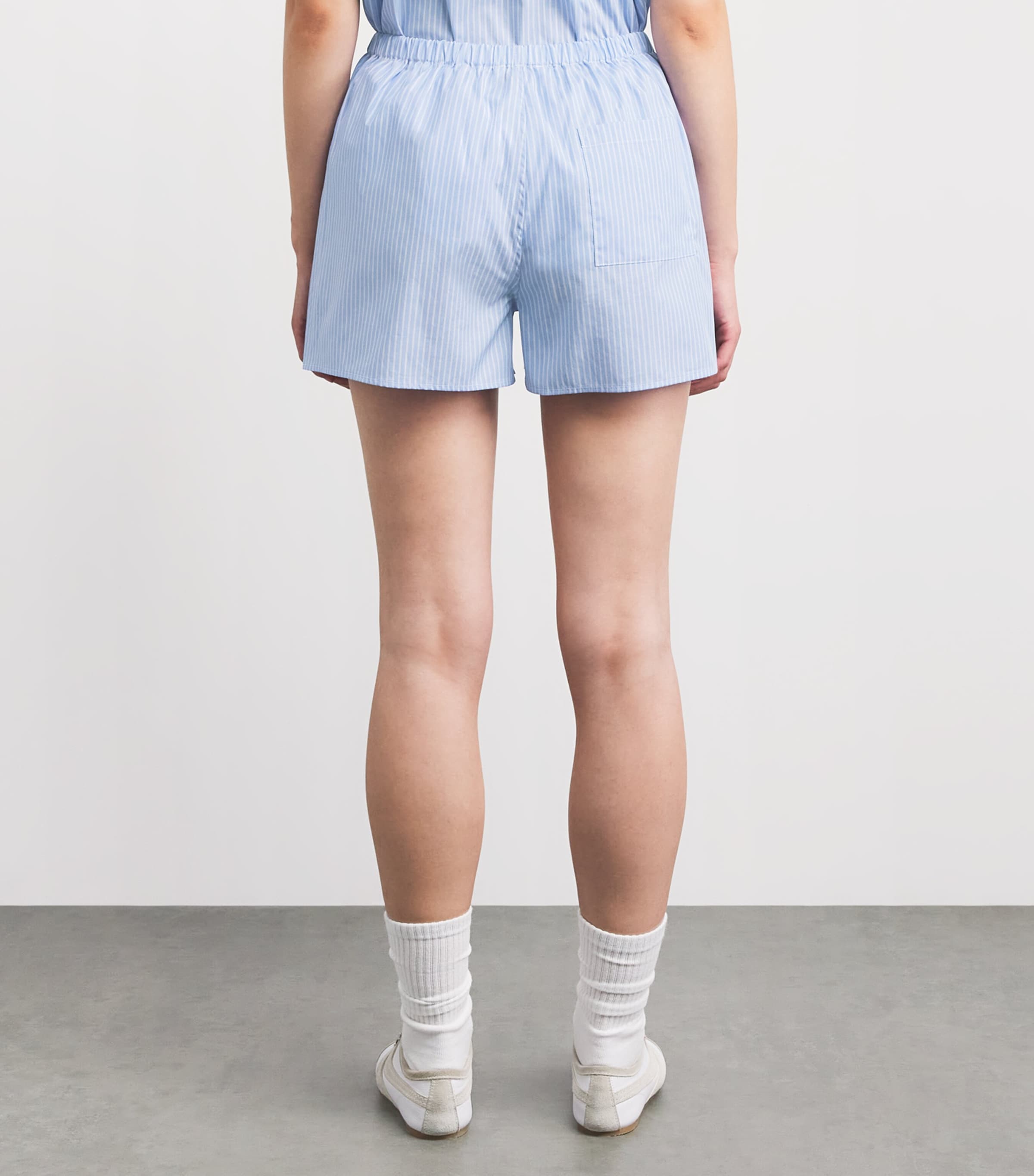 Sporty & Rich Womens Cotton Mini Boxer Shorts Blue Stripe Image 5