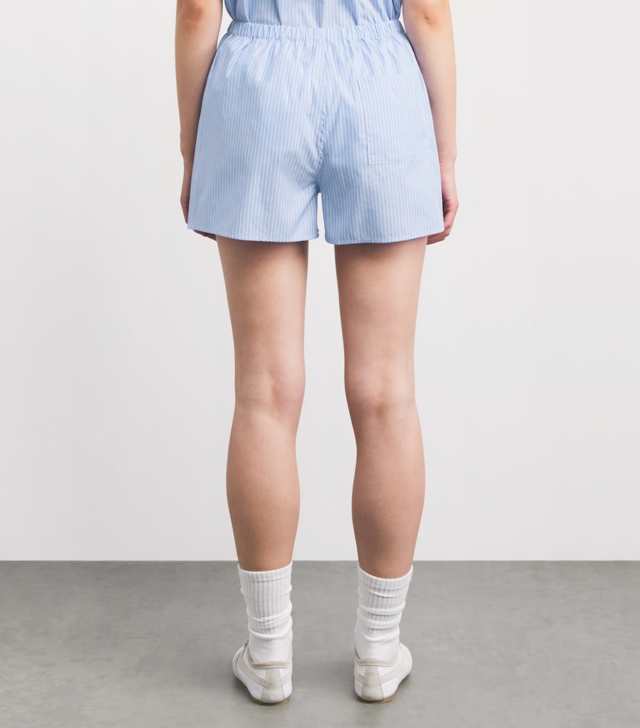 Sporty & Rich Womens Cotton Mini Boxer Shorts Blue Stripe Image 5