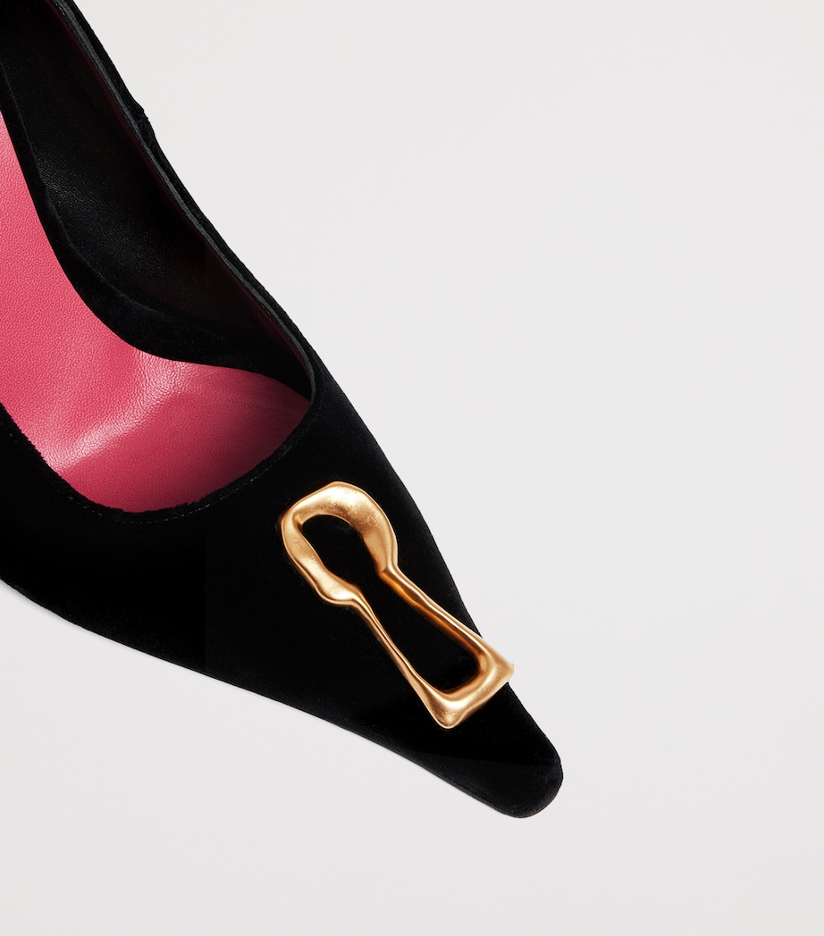 Schiaparelli Velvet Keyhole Pumps 105 Black Image 7