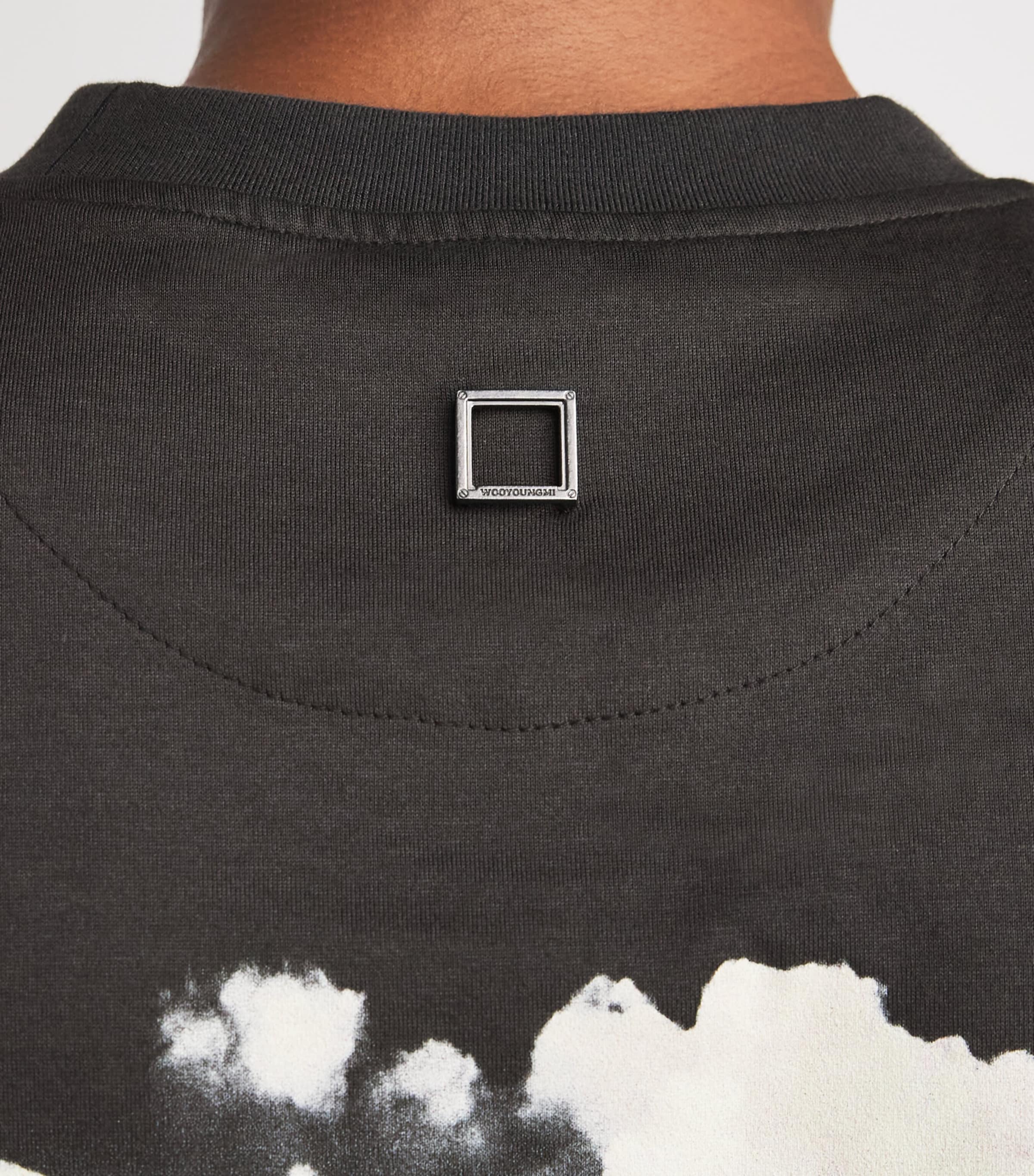 Wooyoungmi Mens Cotton Graphic Print T-Shirt Grey Image 3