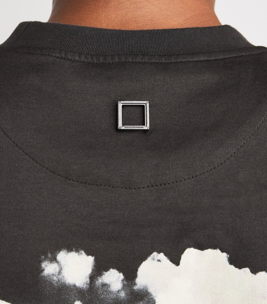 Wooyoungmi Mens Cotton Graphic Print T-Shirt Grey Image 3