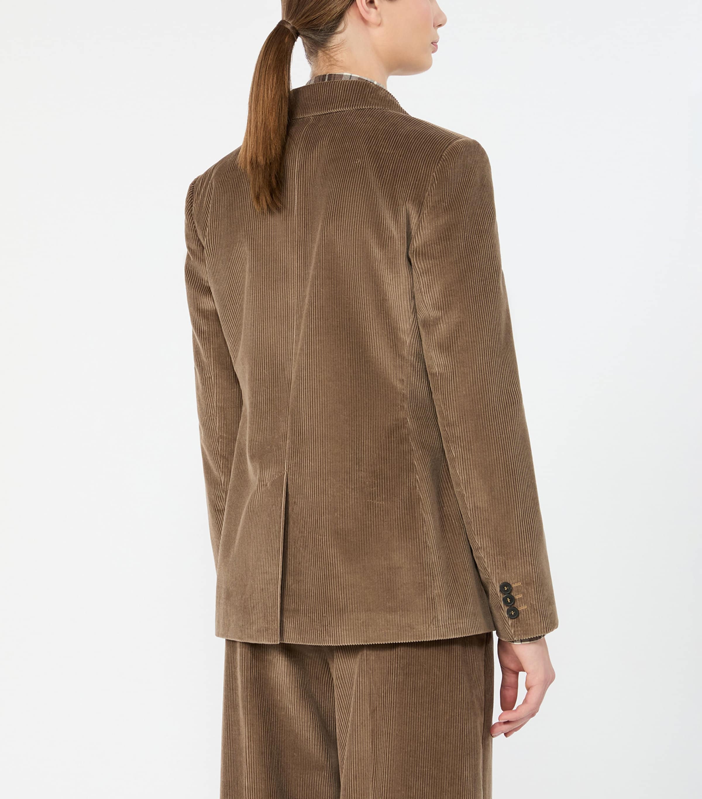 Weekend Max Mara Womens Corduroy Double-Breasted Blazer Light Brown Image 4