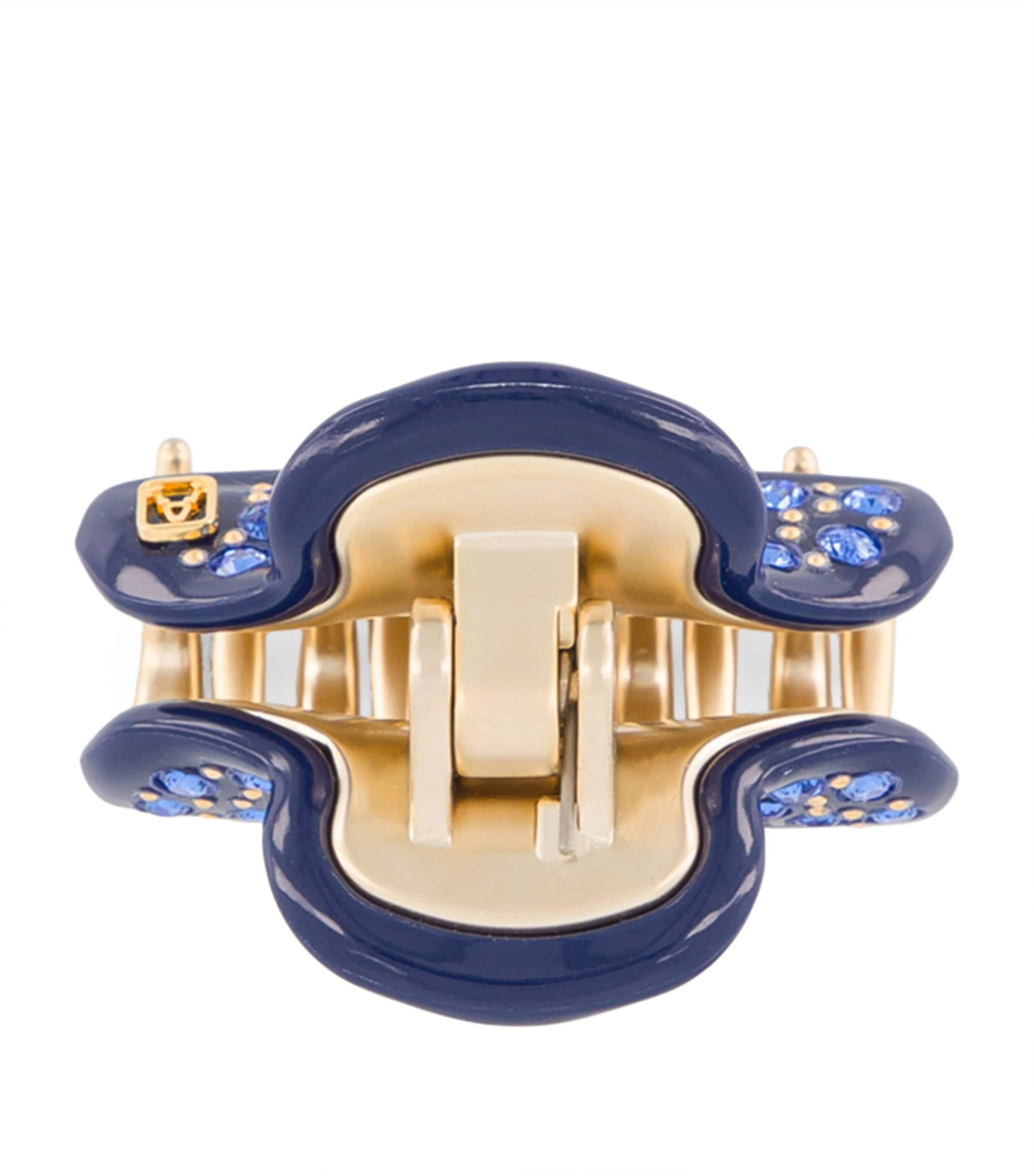 Gold-Plated Crystal-Embellished Claw Hair Clip M5- MARINE/OR Image 3