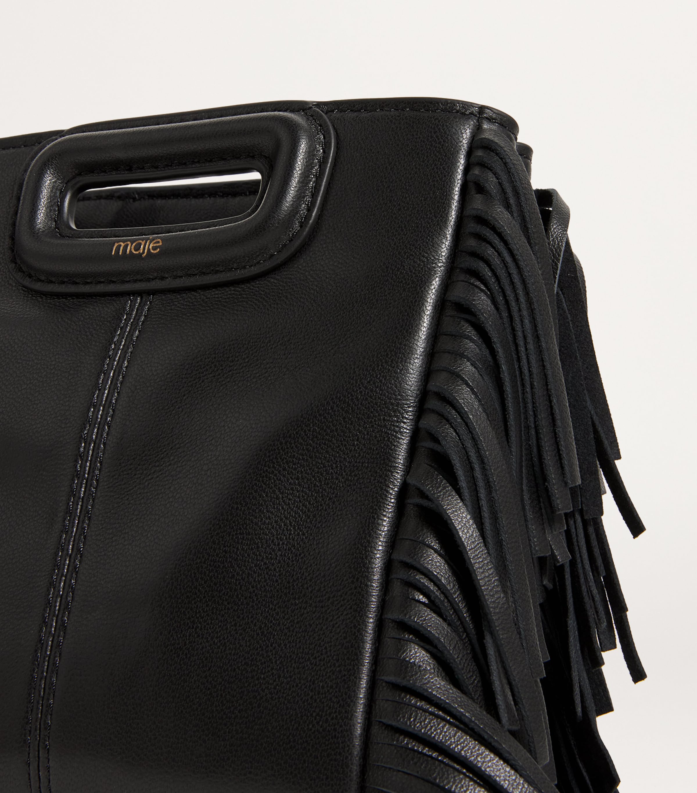 Mini Leather 'M' Top-Handle Bag BLACK Image 6