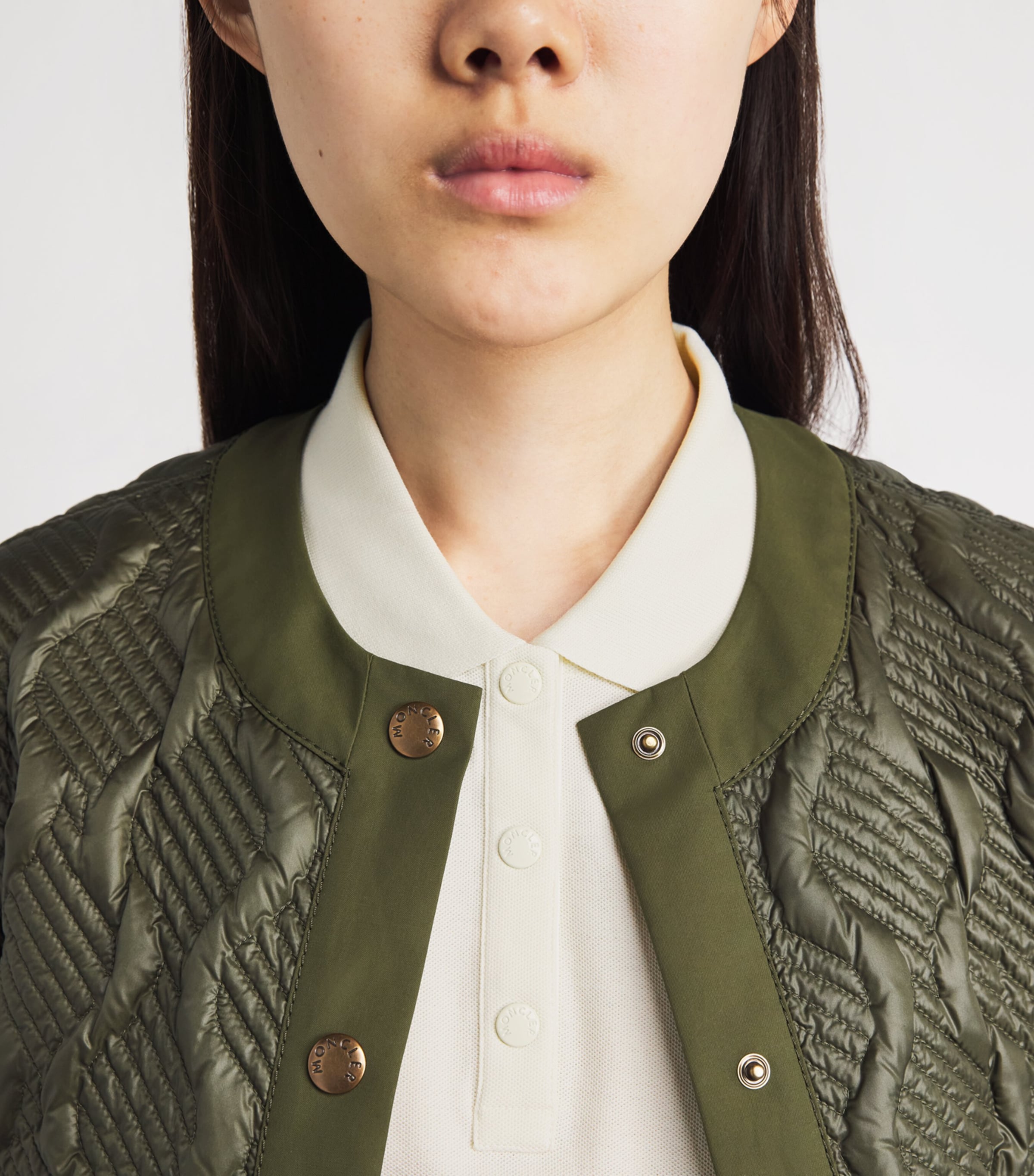 Moncler Womens Cotton Logo Polo Shirt Image 3