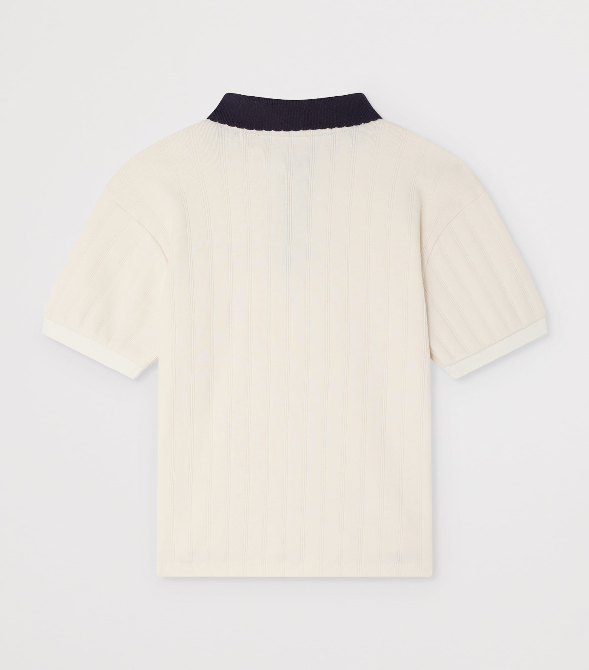 Bonpoint Cotton Logo Polo Shirt (10-14 Years) Upb Blanc Lait Image 2