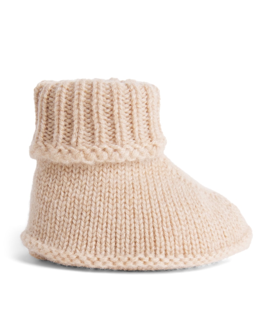 Rosie Sugden Cashmere Booties (0-12 Months) Camel/blusher Image 1
