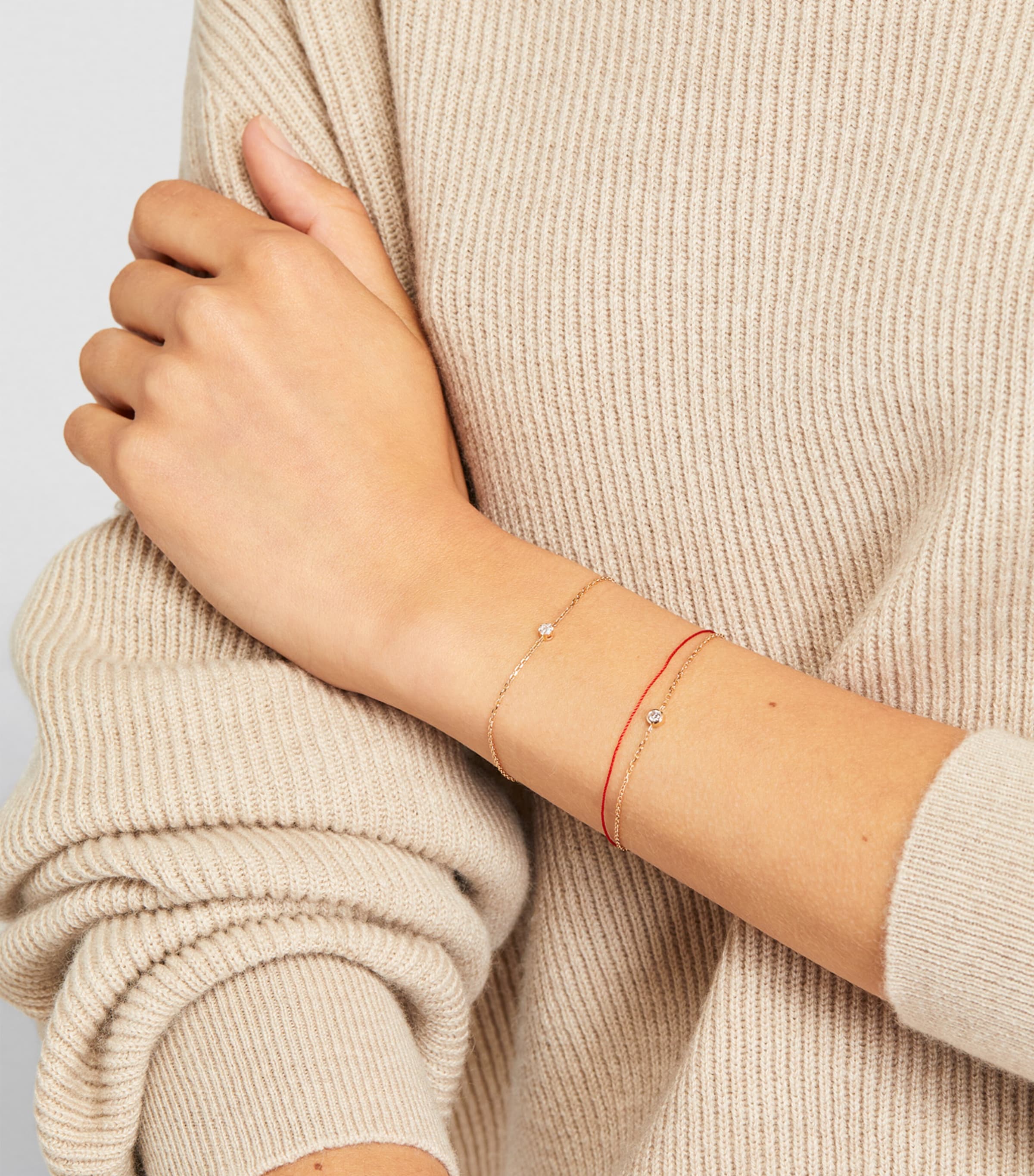 Rose Gold and Diamond Illusion Bracelet WHITE Image 4