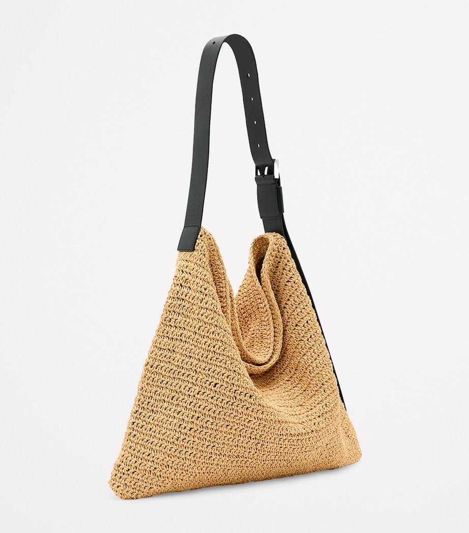 AllSaints Paper Straw Asha Shoulder Bag Natural Image 3