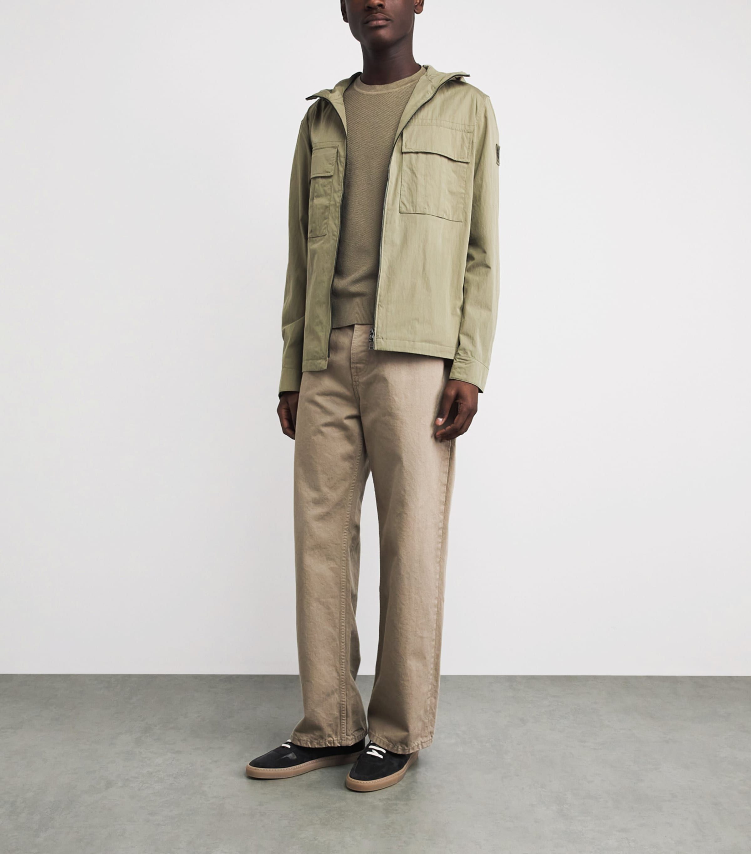 Belstaff Mens Silk-Organic Cotton Coast Sweater Fatigue Greenftggn Image 2