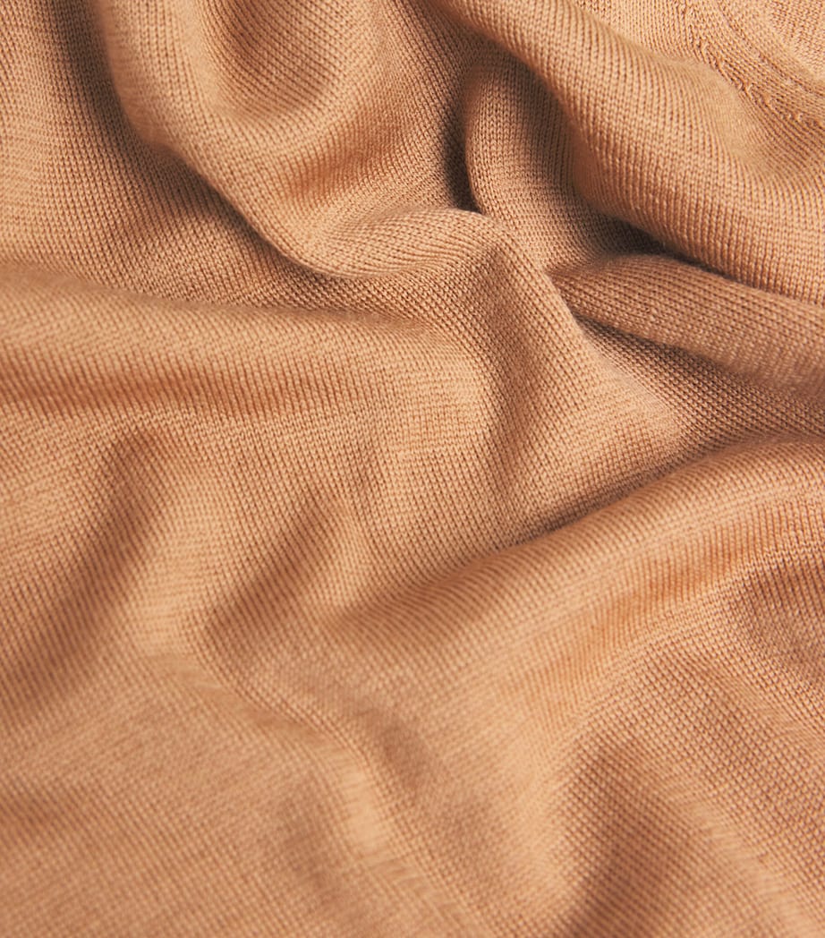 John Smedley Mens Merino Wool Lundy Sweater Nutmeg Image 5