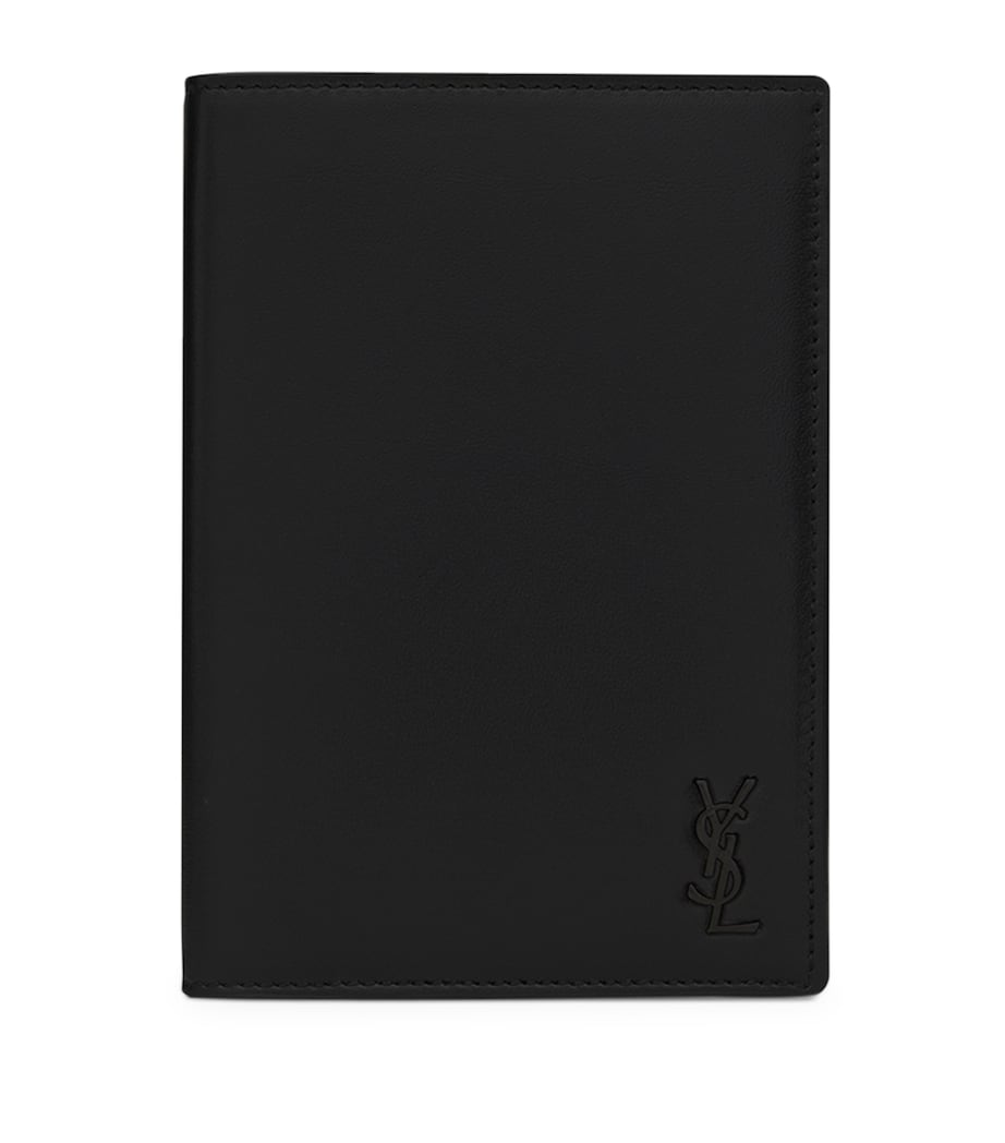 Saint Laurent Leather Monogram Passport Holder Image 1
