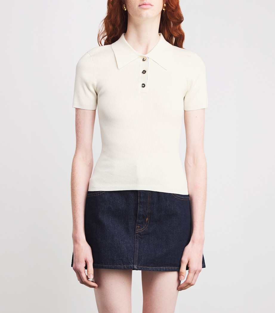 Knitted Polo Shirt ECRU Image 3