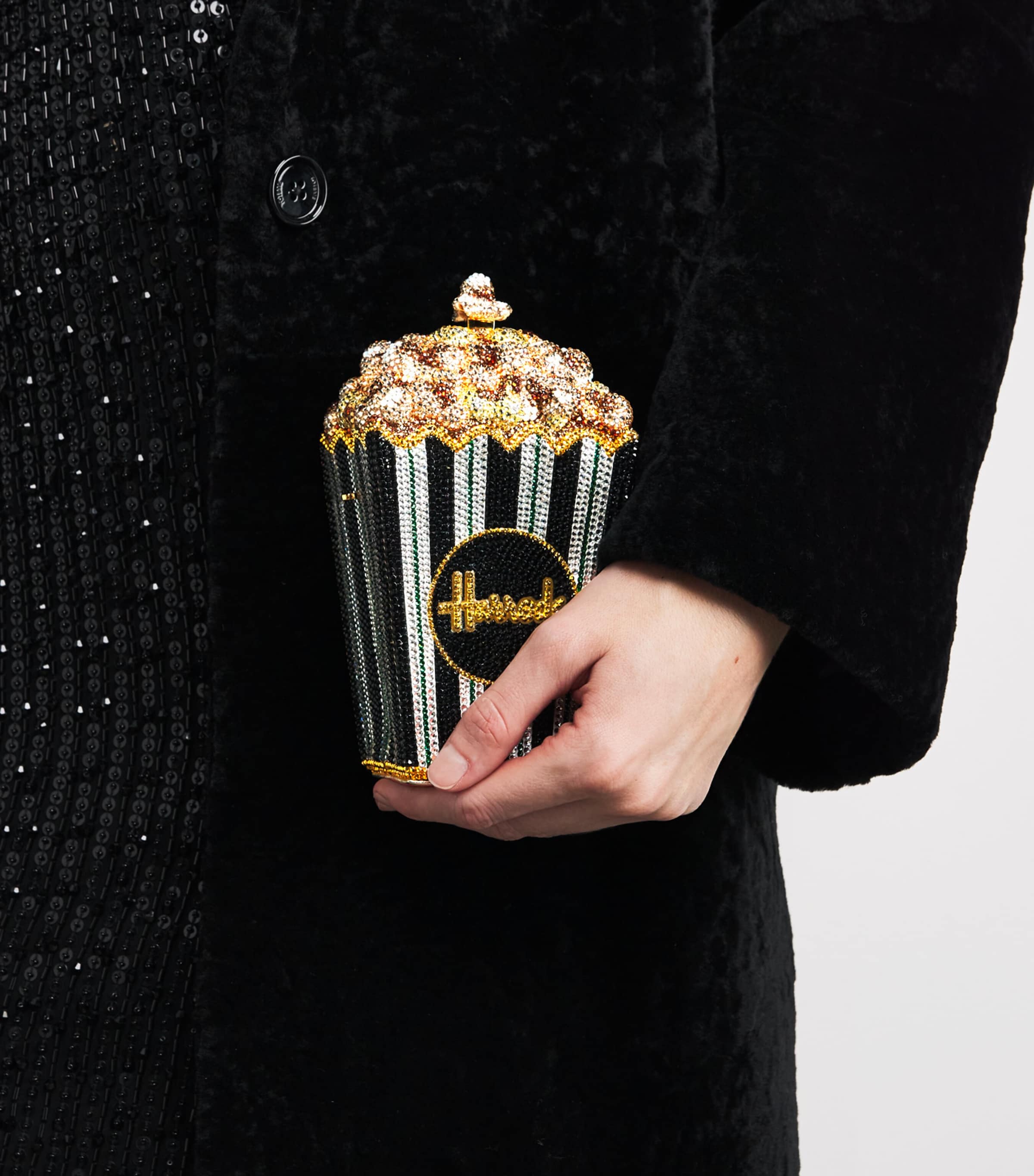x Harrods EXCLUSIVE Popcorn Clutch Bag CHAMPAGNE JET MULTI Image 5