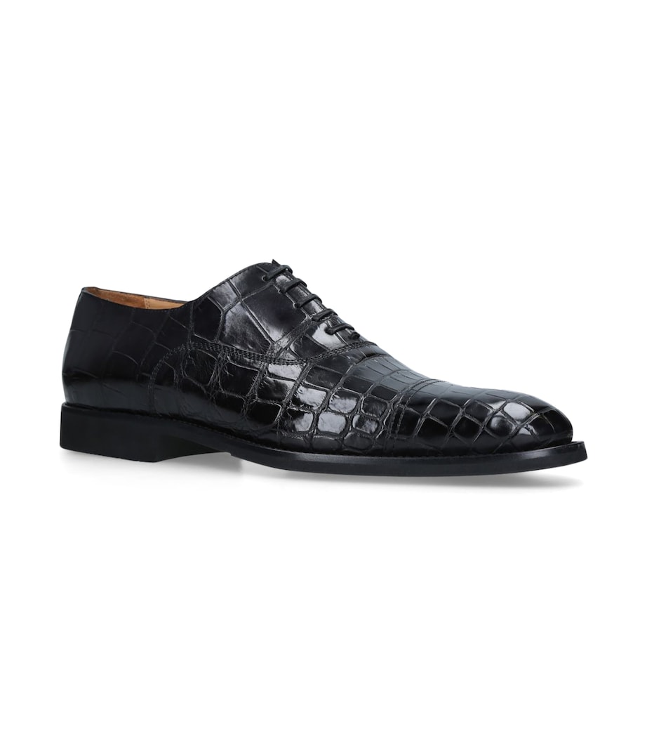 Crocodile Oxford Shoes BLACK Image 1