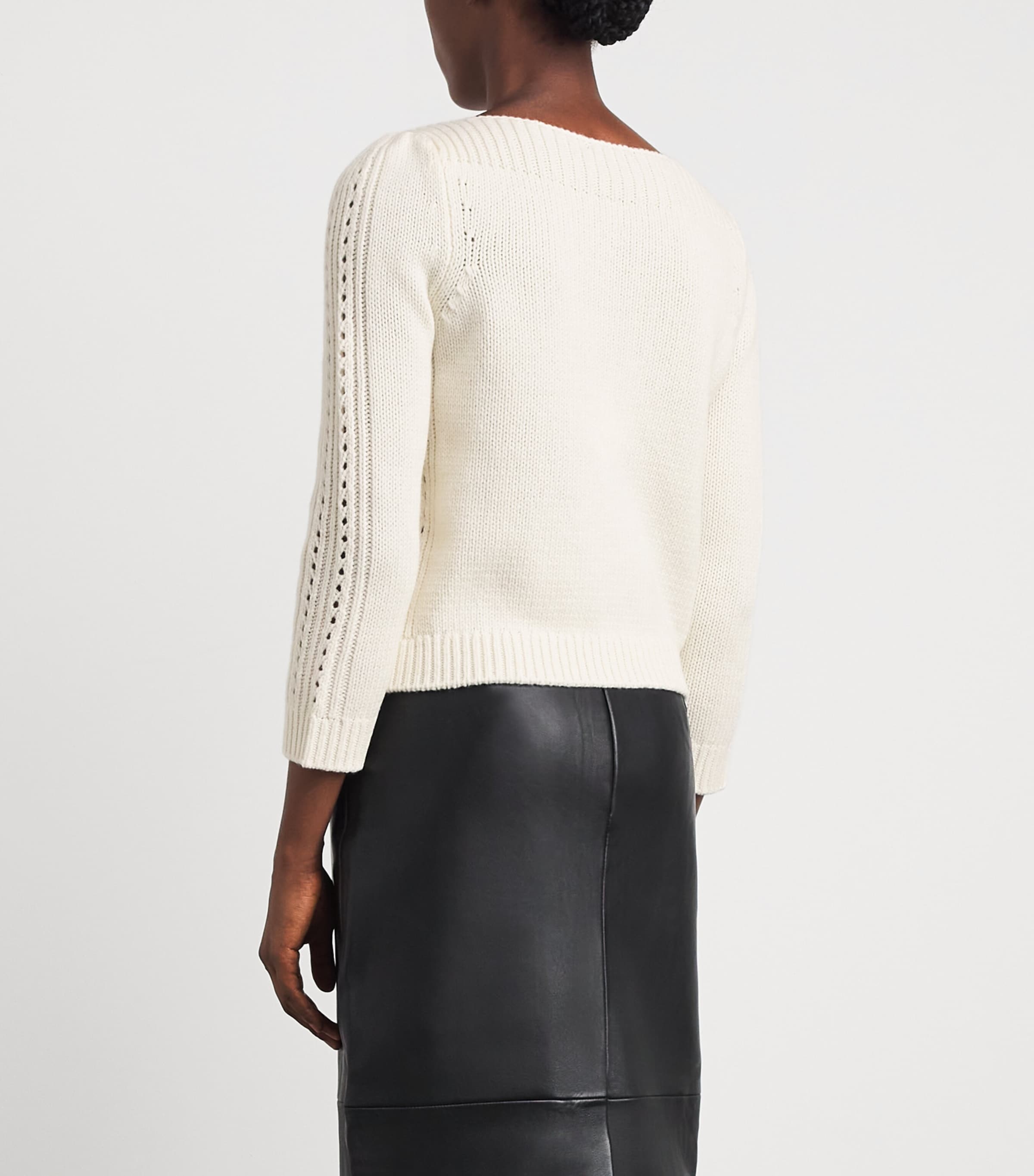 PAIGE Womens Wool-Blend Salvador Sweater Ivory Image 5