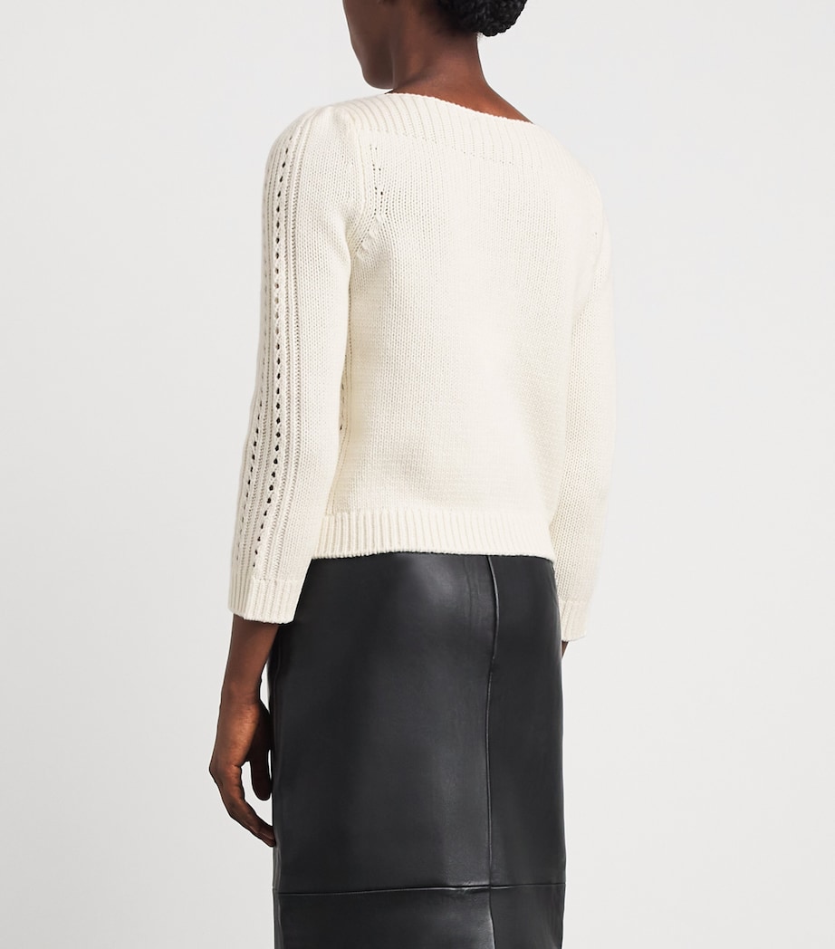 PAIGE Womens Wool-Blend Salvador Sweater Ivory Image 5