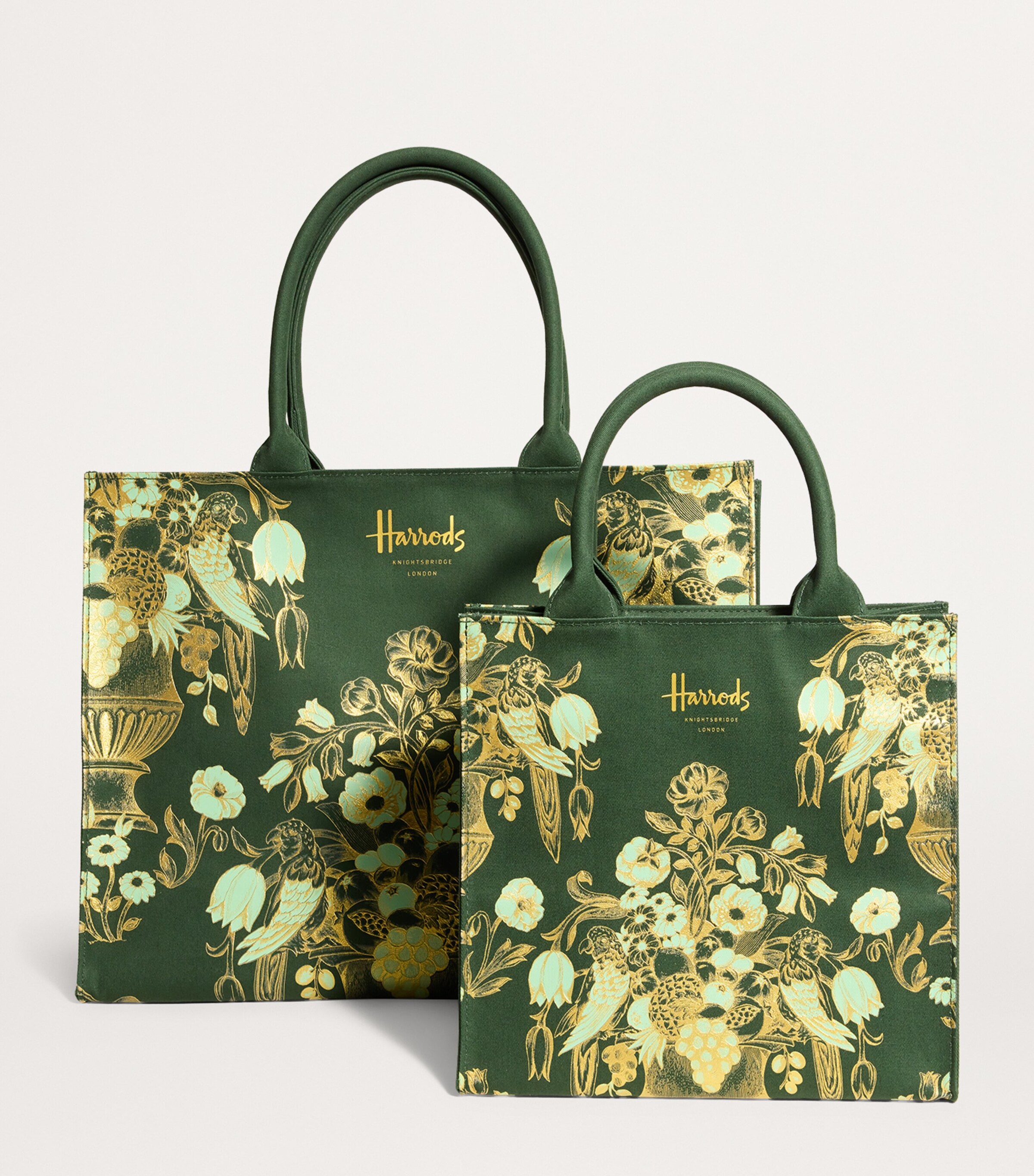 Harrods Green Floral Grocery Shopper Bag | Harrods US