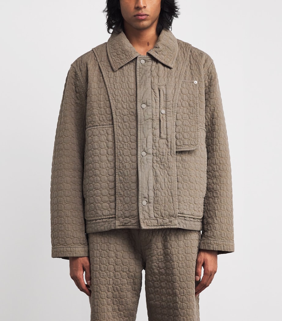 Cotton Quilted Circle Jacket SAND Image 3