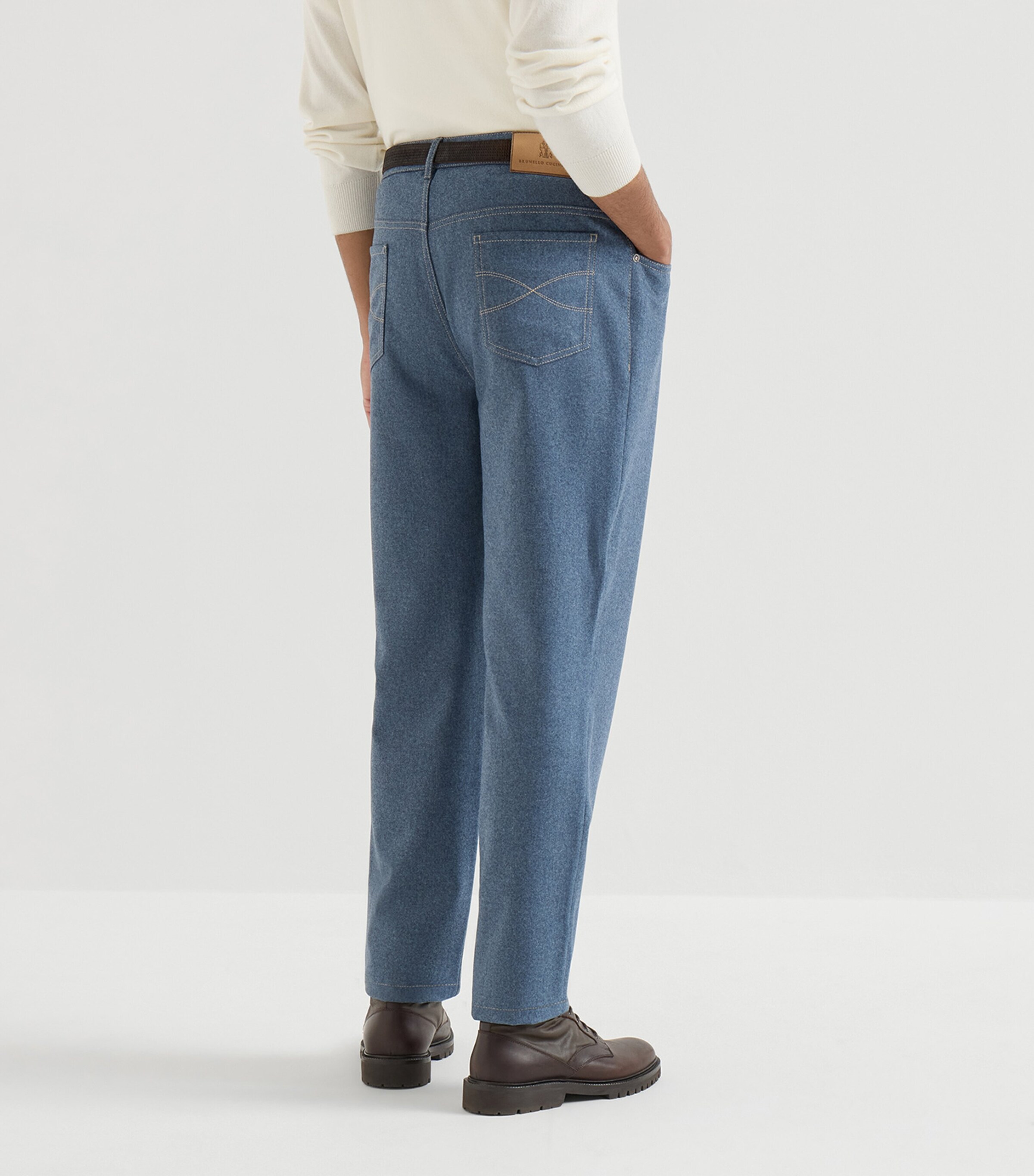 Brunello Cucinelli Mens Virgin Wool Slim Trousers Image 5