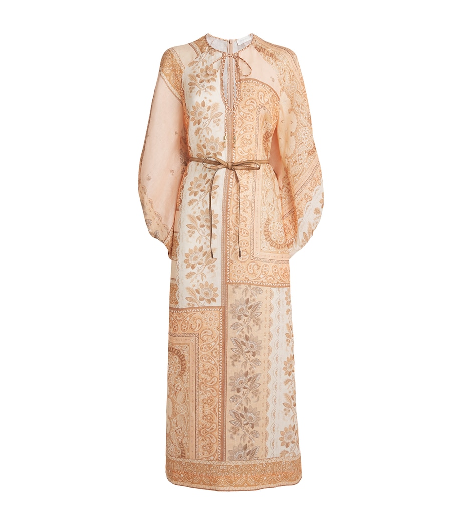 Linen Bandana Tunic Midi Dress PEBA/PEACH BANDANA Image 1