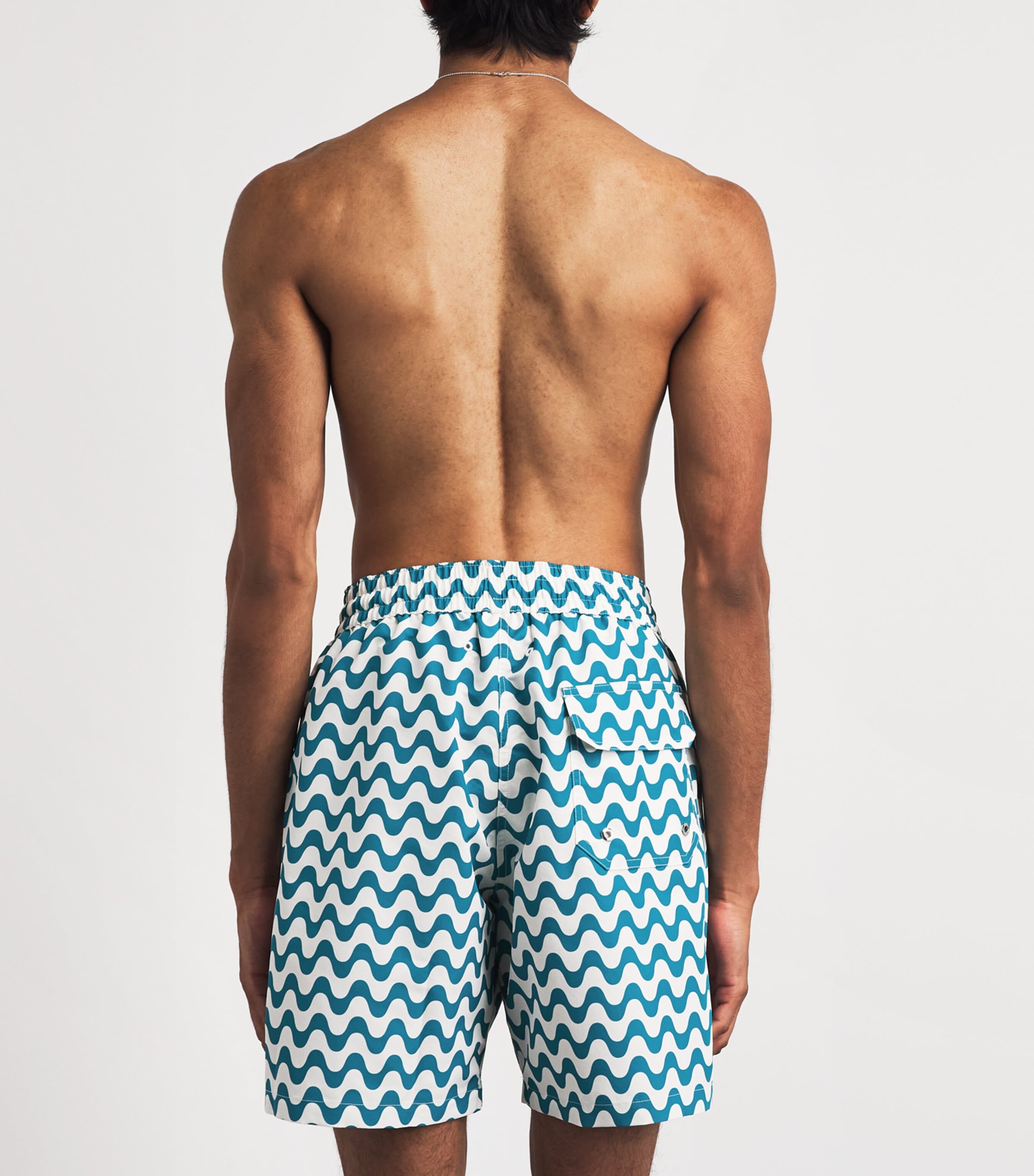 Frescobol Carioca Mens Printed Santos Swim Shorts Teal Image 5
