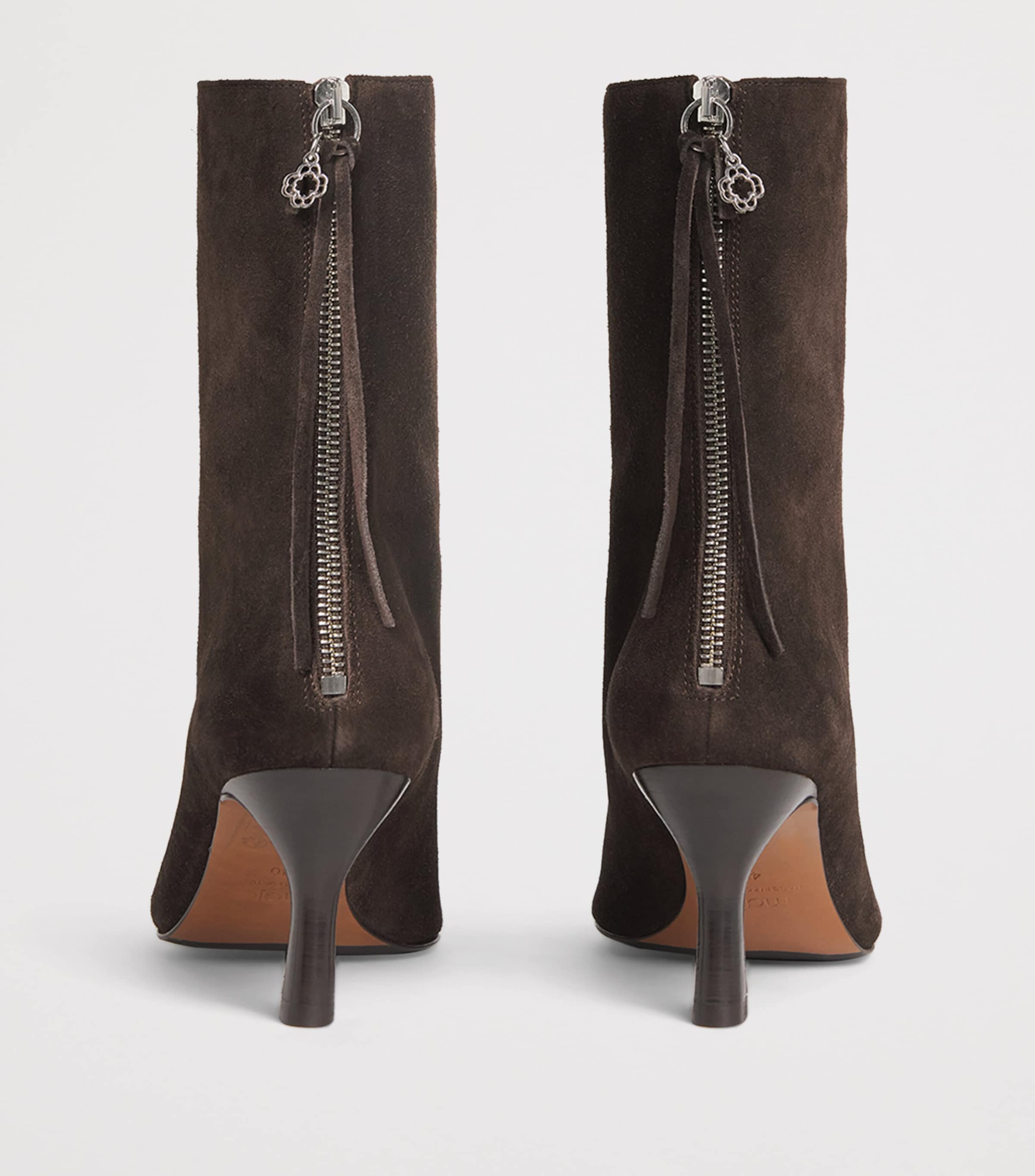 Suede Ankle Boots 75 DARK BROWN Image 4