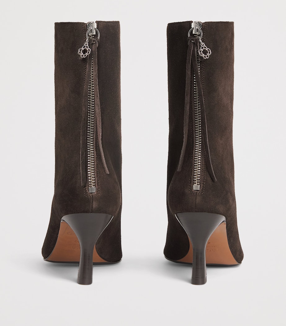 Suede Ankle Boots 75 DARK BROWN Image 4