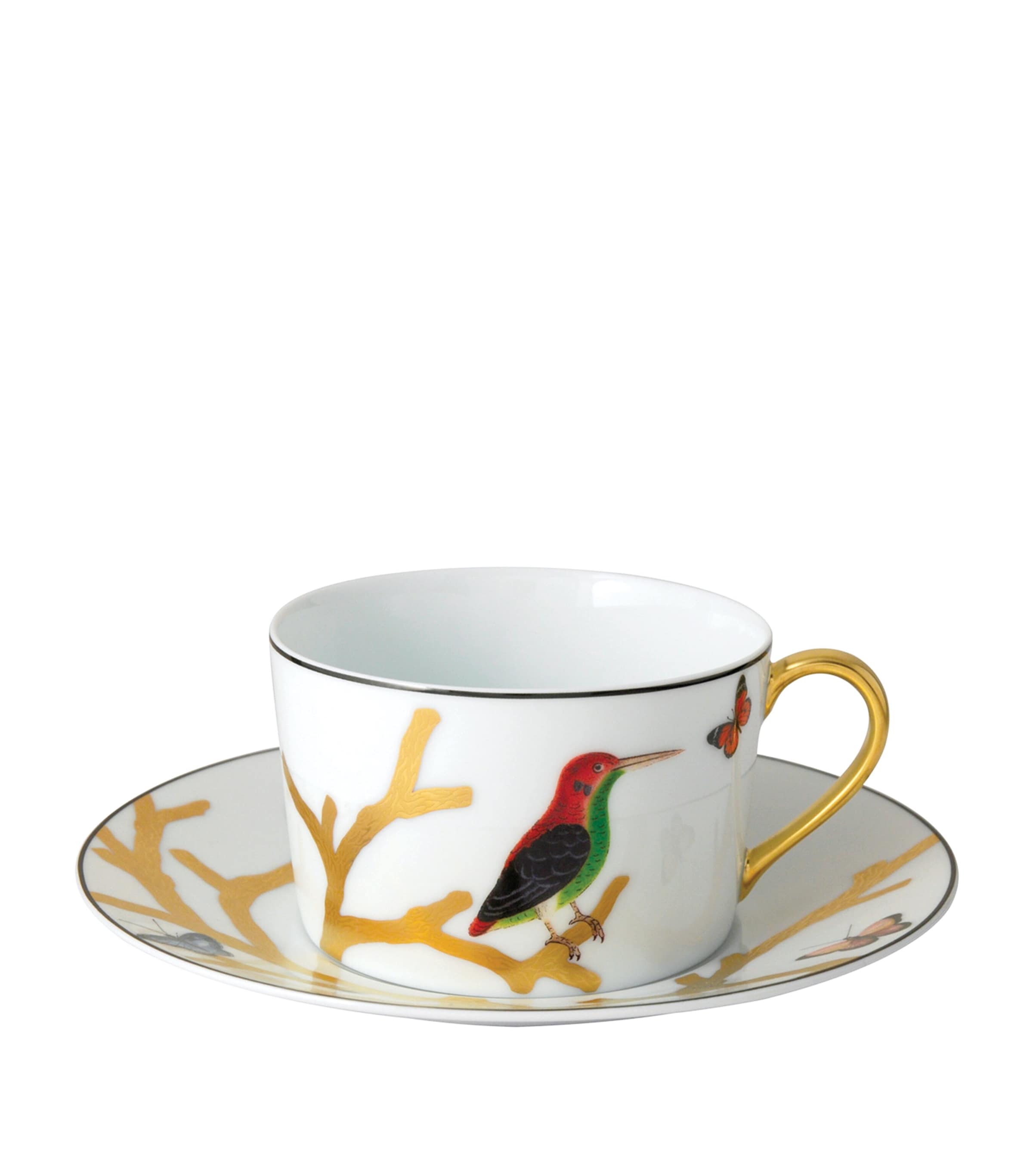Bernardaud Aux Oiseaux Teacup and Saucer Gift Set (Set of 2) Multicolore Image 3