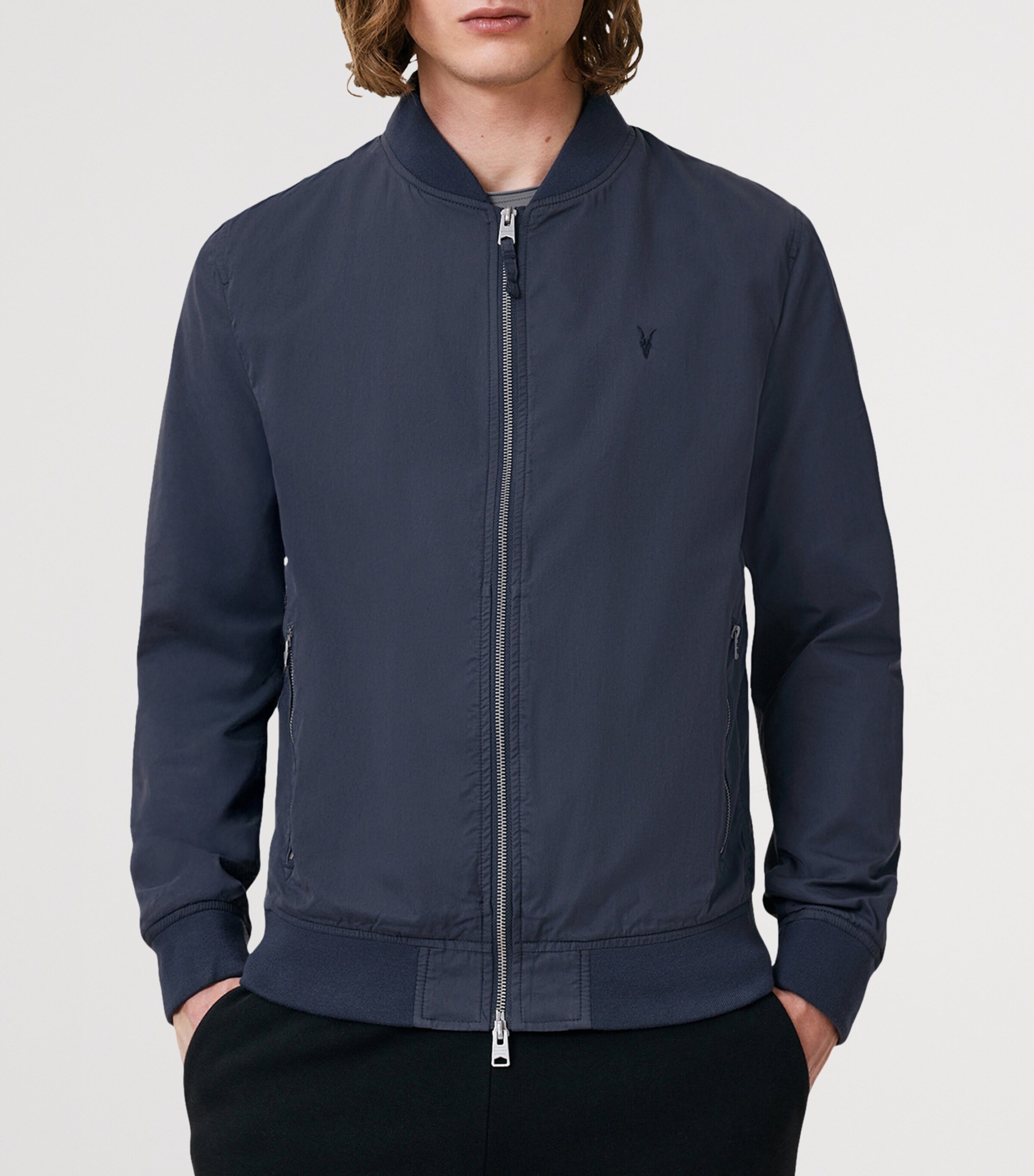 AllSaints Mens Bassett Bomber Jacket Command Blue Image 4