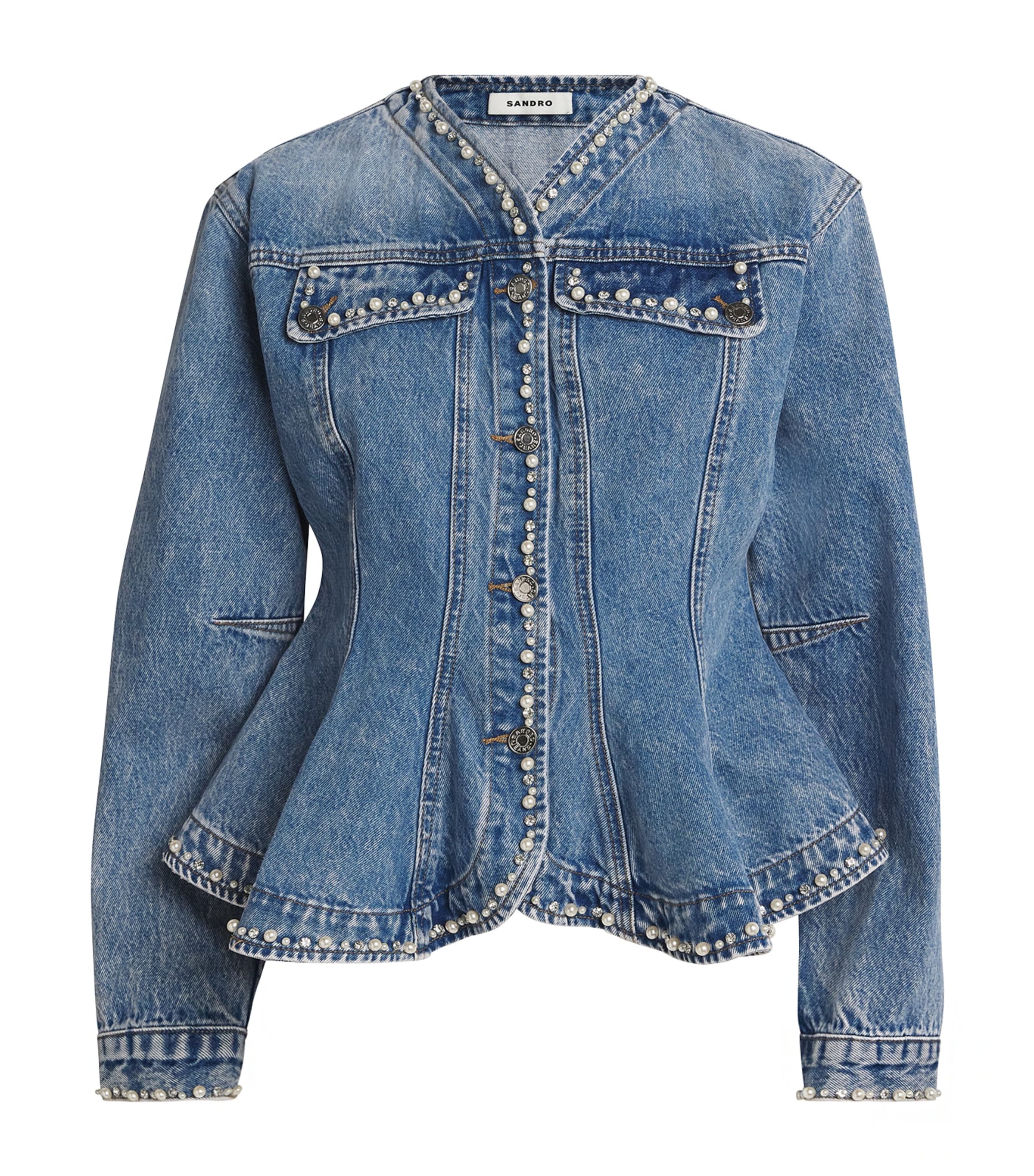 Beaded Denim Jacket BLUE JEAN Image 1