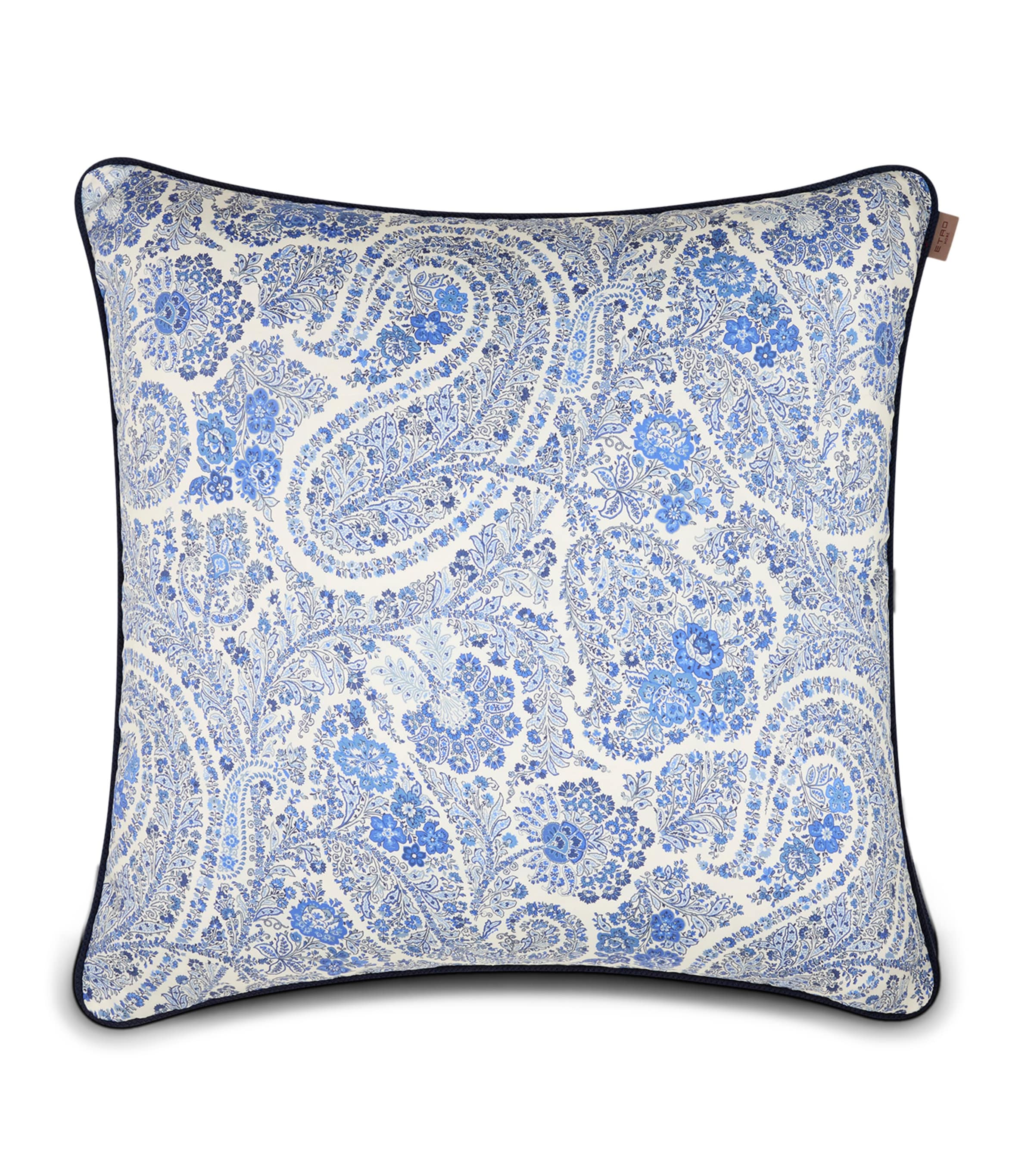 Etro Cotton Amalia Cushion (60cm x 60cm) Print On Blue Base Image 2
