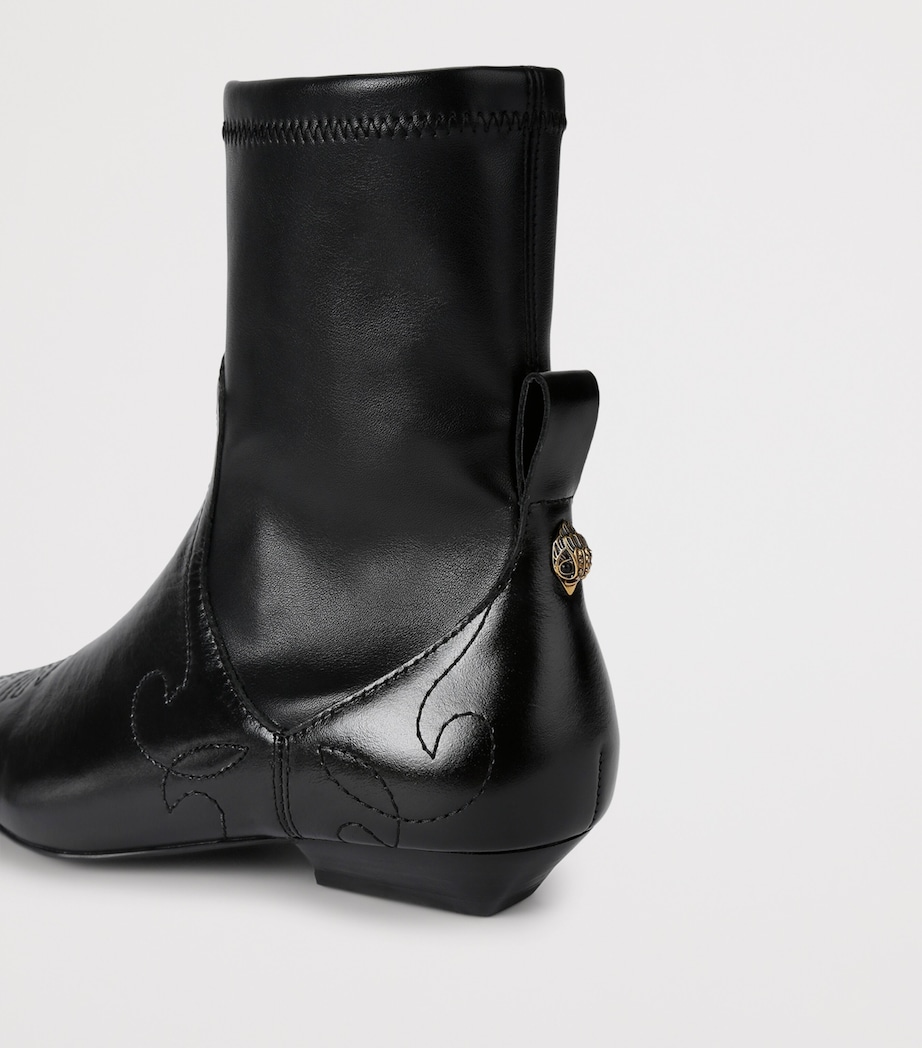 Kurt Geiger London Leather Arizona Ankle Boots Black Image 3