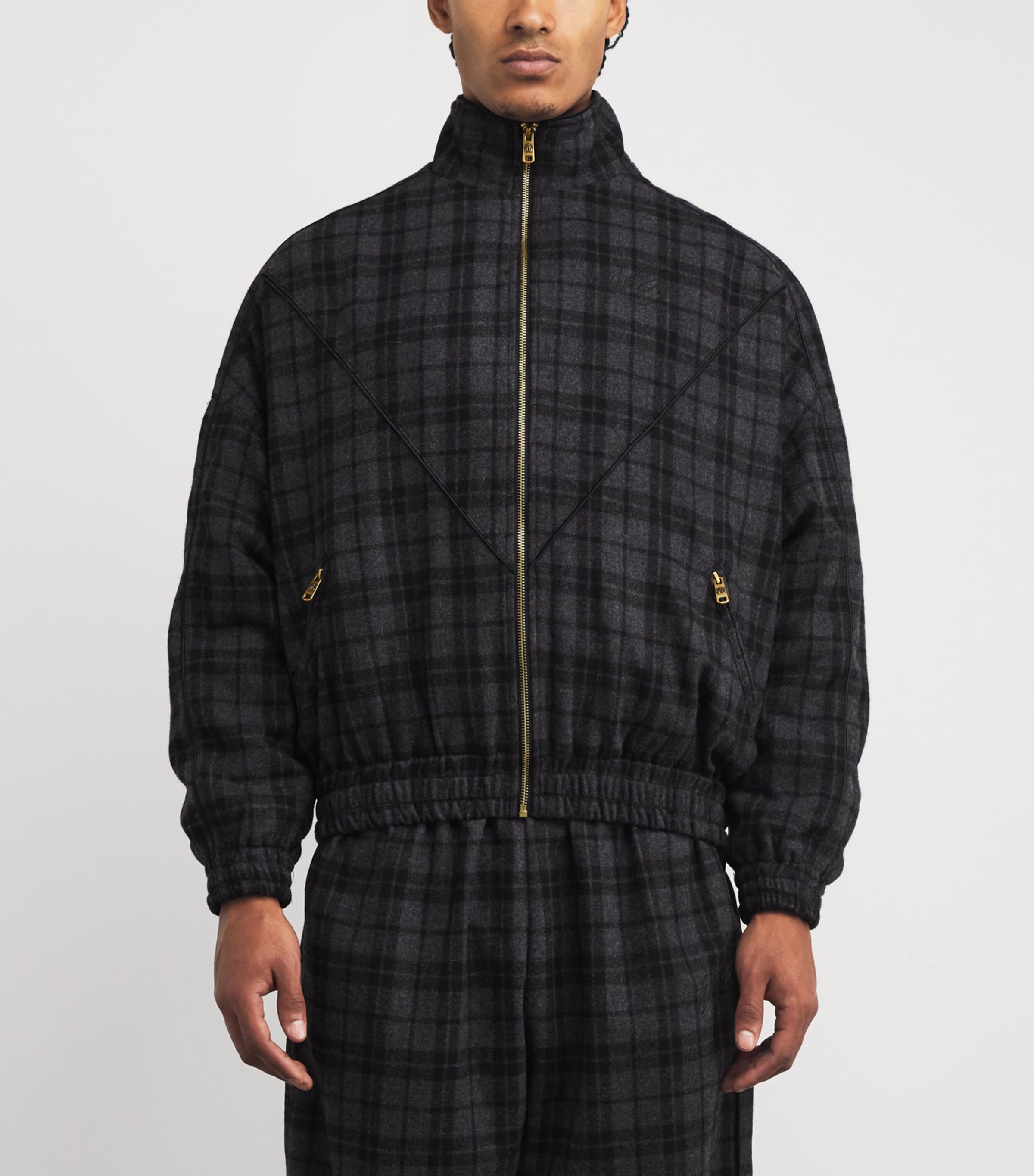 Wool-Blend Ruff Rider Bomber Jacket CHARCOAL Image 3