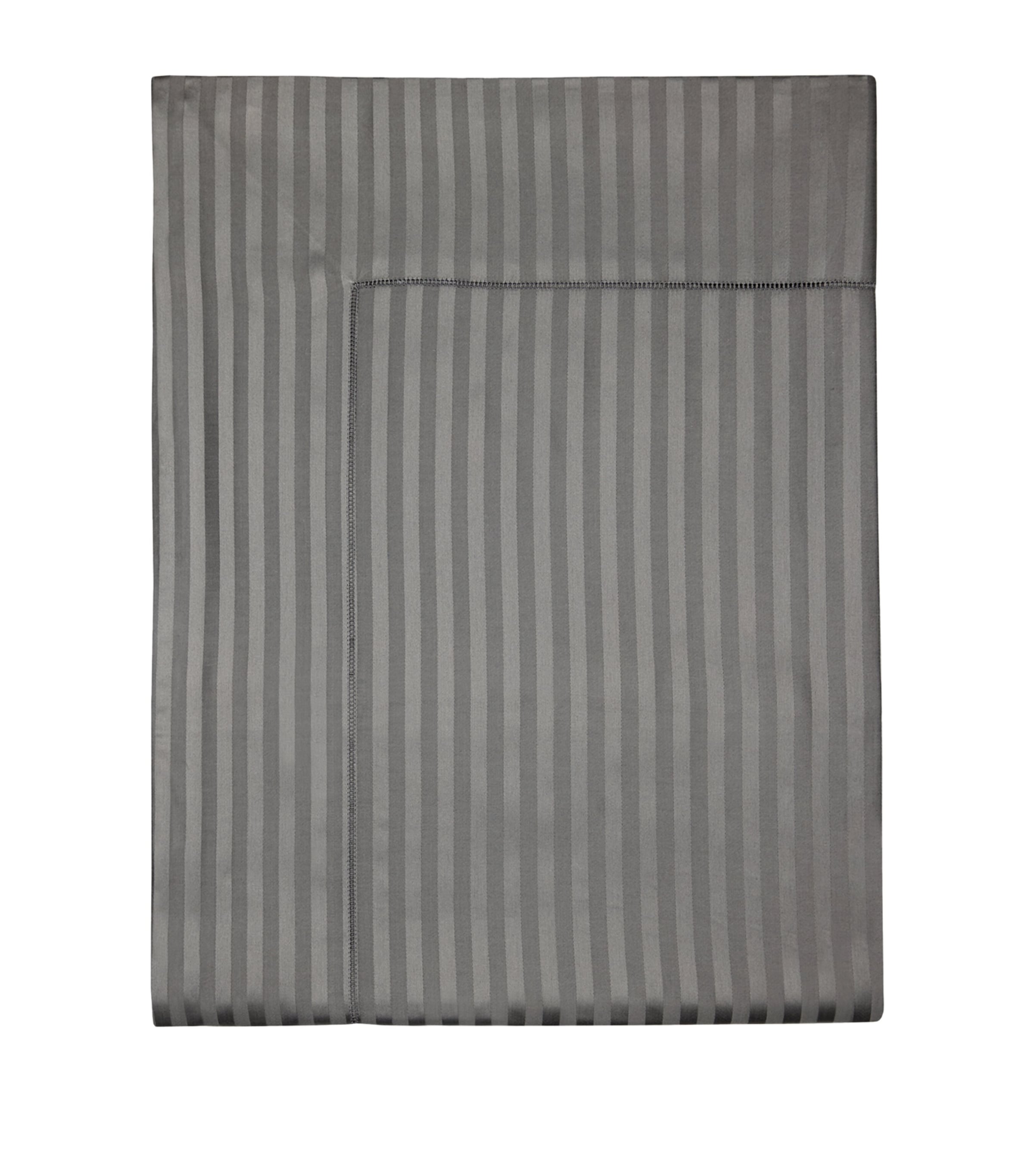 Pratesi Raso Rigato Super King Flat Sheet In Grey