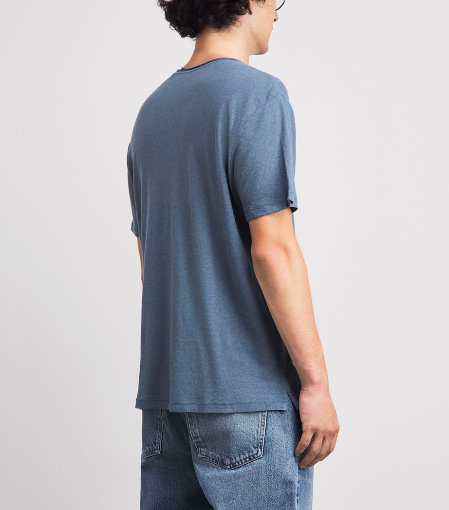 PAIGE Mens Linen-Cotton Monroe T-Shirt Lakeside Image 5