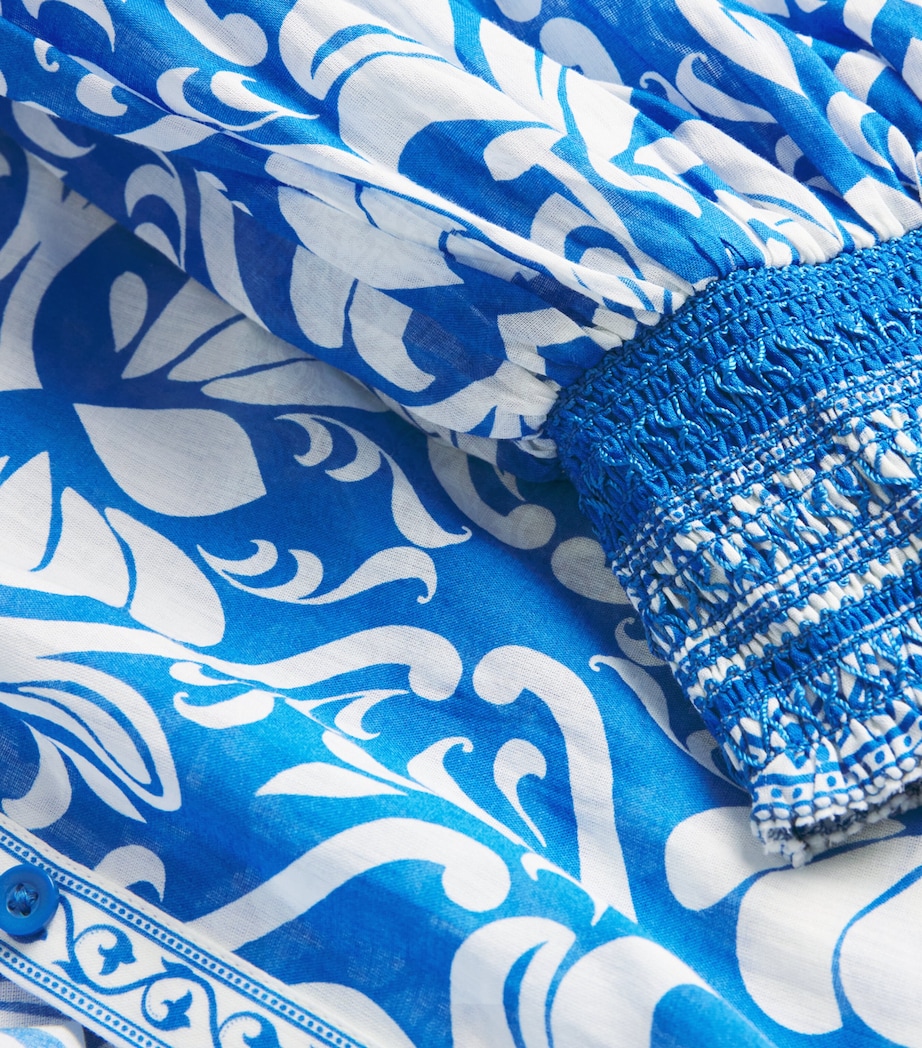 Cotton April Pleated Blouse SOIREE TRUE BLU J478 Image 5