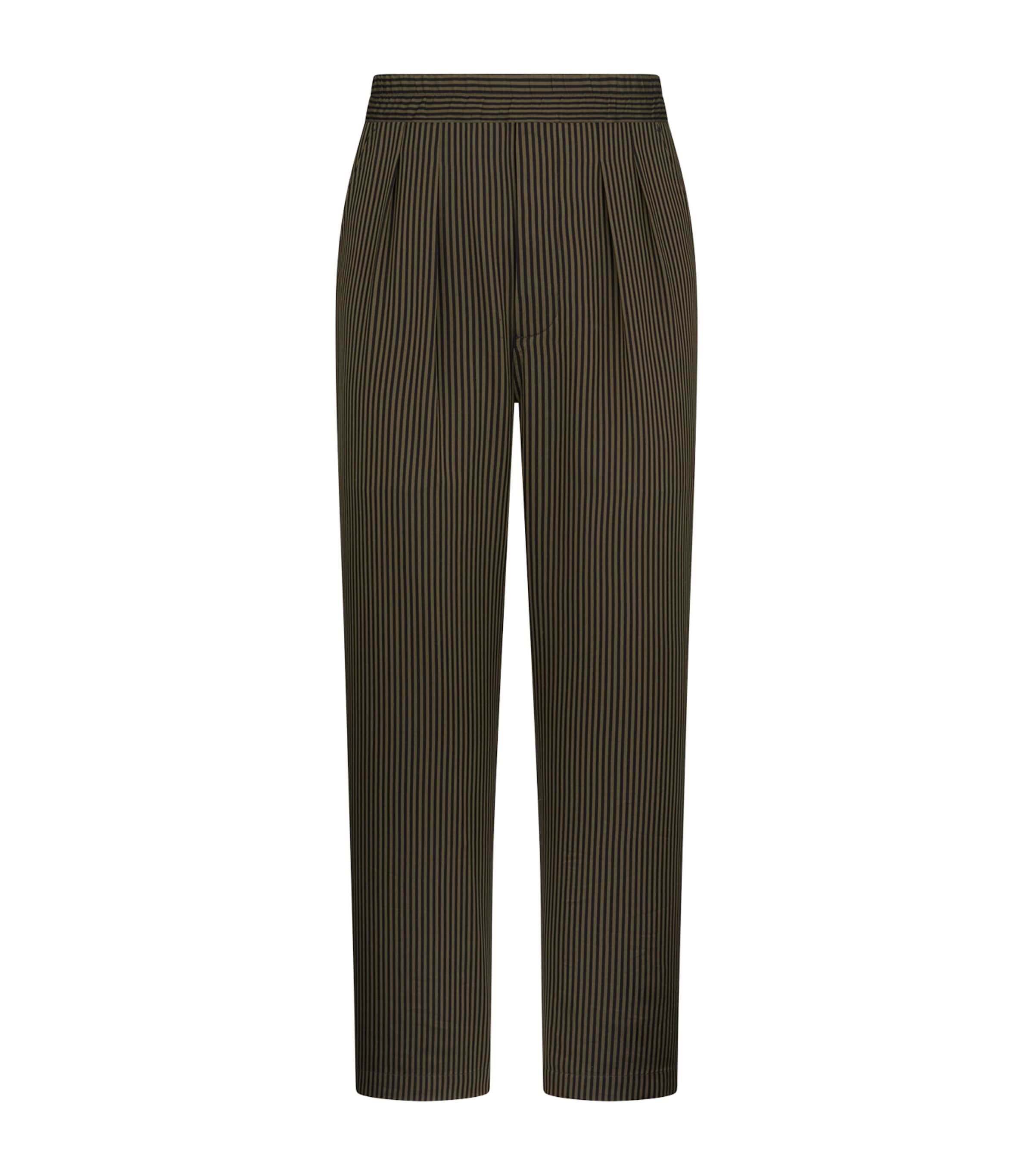 Cotton-Silk Stripe Tailored Trousers NNM Image 1