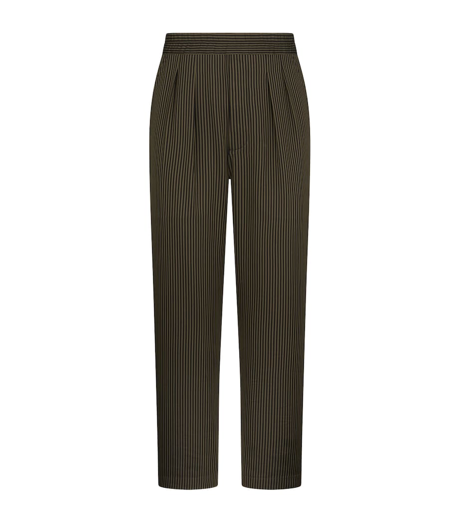 Cotton-Silk Stripe Tailored Trousers NNM Image 1