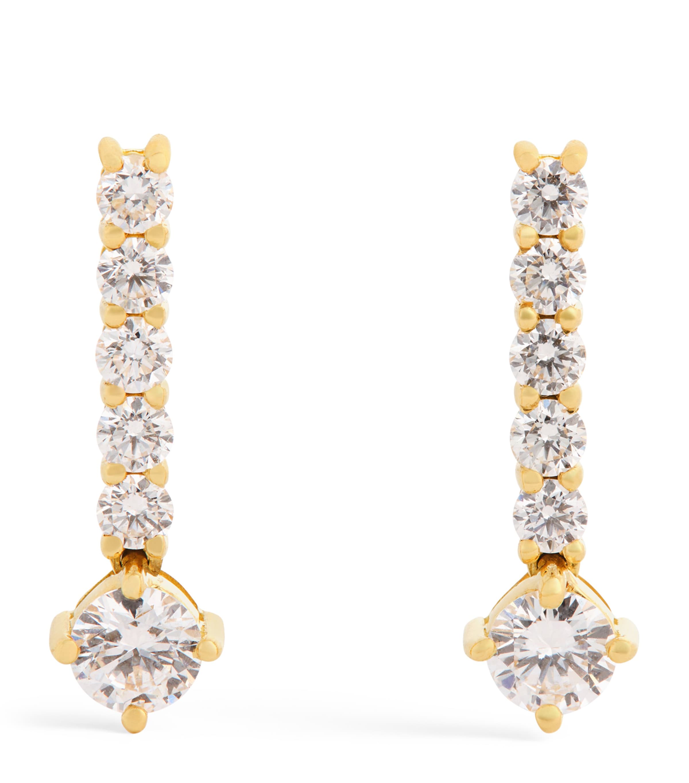 Melissa Kaye Yellow Gold And Diamond Stella Earrings In Multi